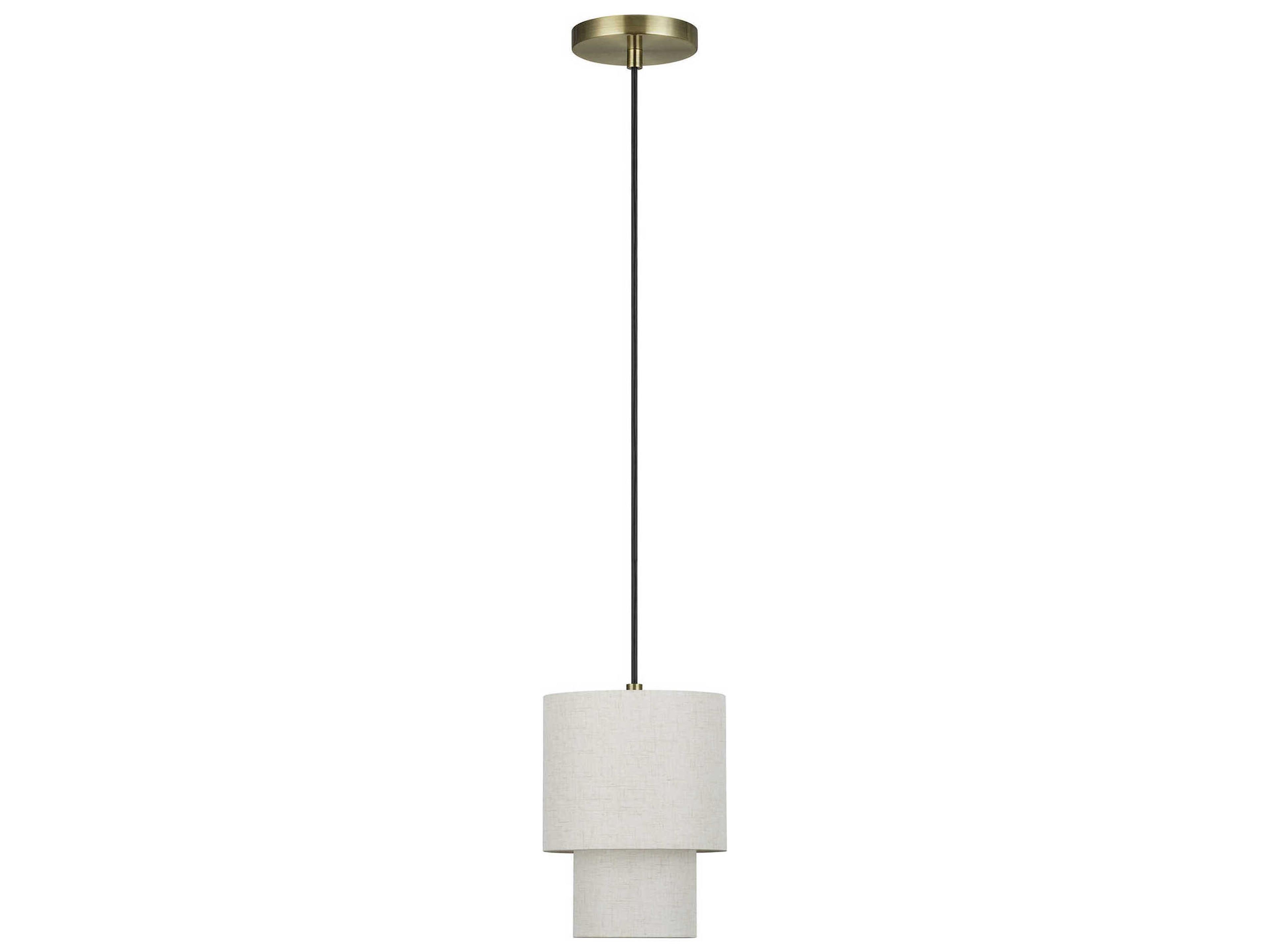 Livex Lighting Monroe 1-Light Antique Brass Drum Mini Pendant