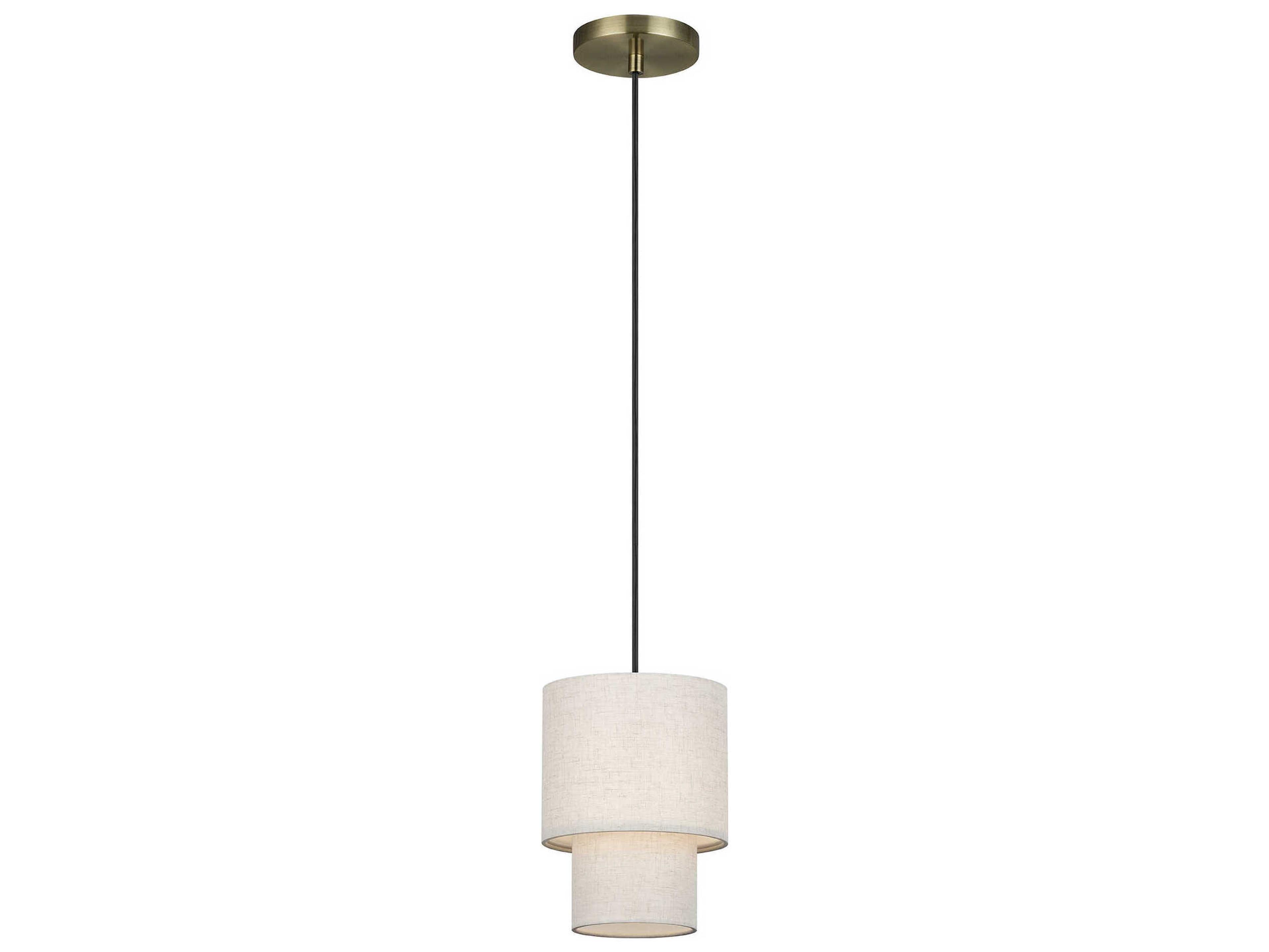 Livex Lighting Monroe 1-Light Antique Brass Drum Mini Pendant