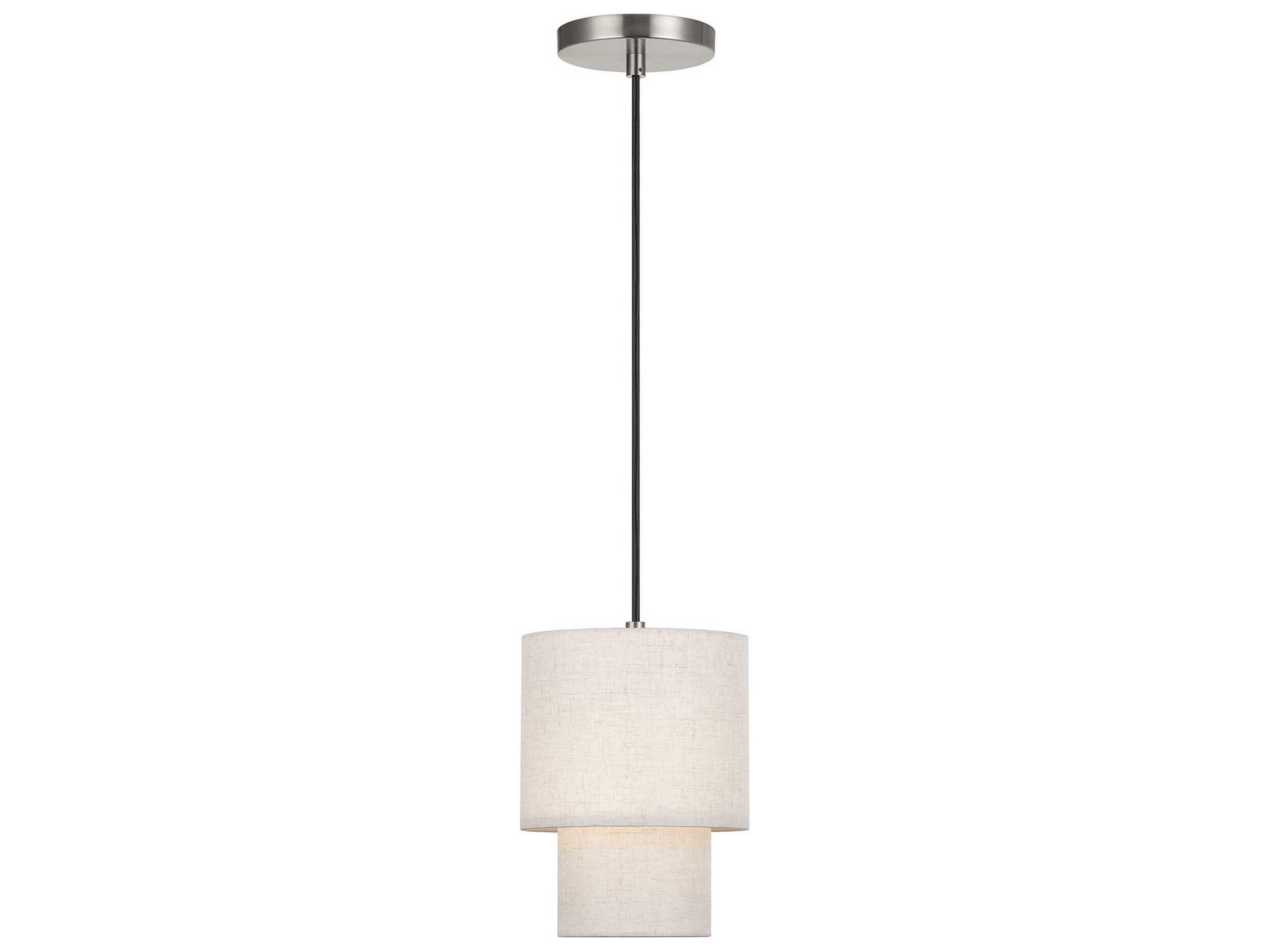 Monroe 1-Light Brushed Nickel Drum Mini Pendant