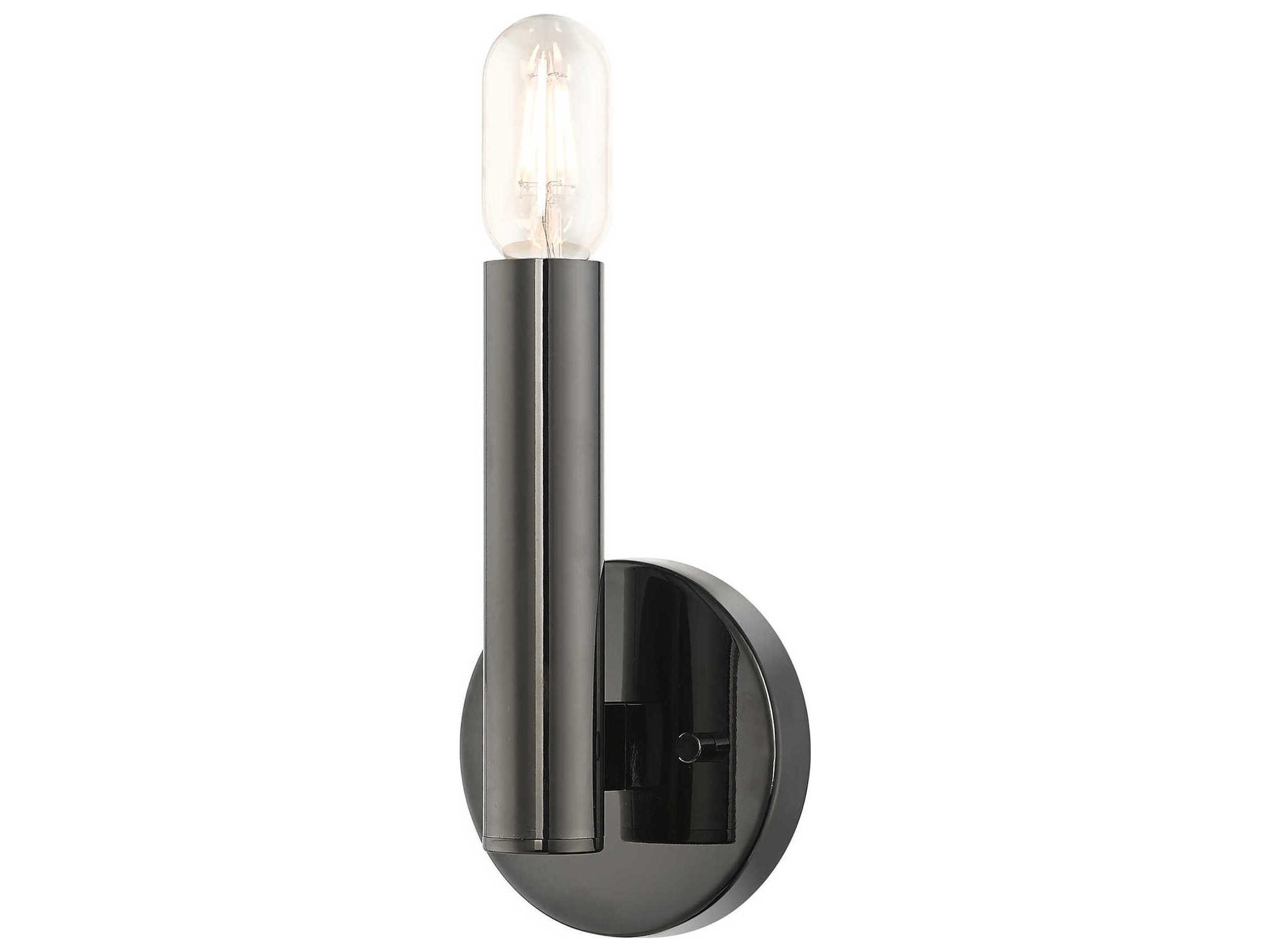 Copenhagen 1-Light Black Chrome Wall Sconce