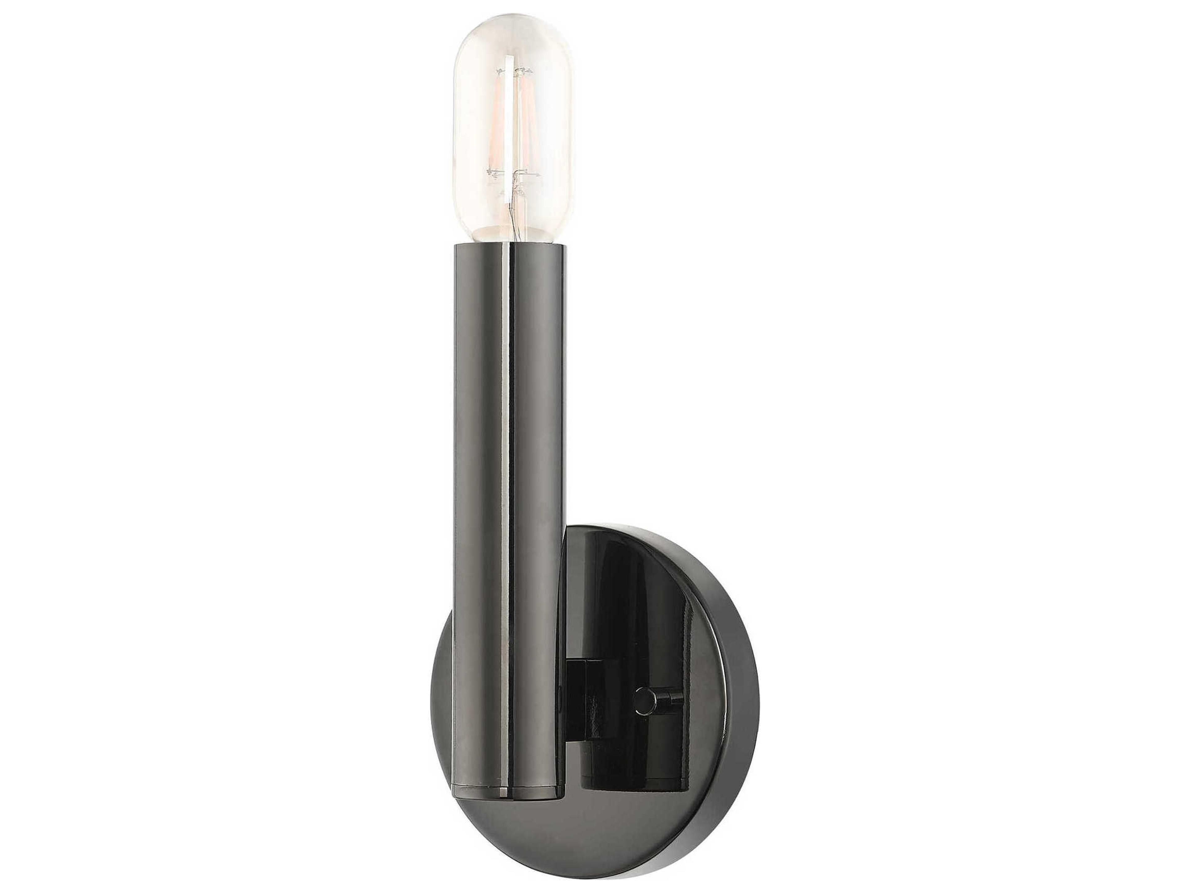 Livex Lighting Copenhagen 1-Light Black Chrome Wall Sconce