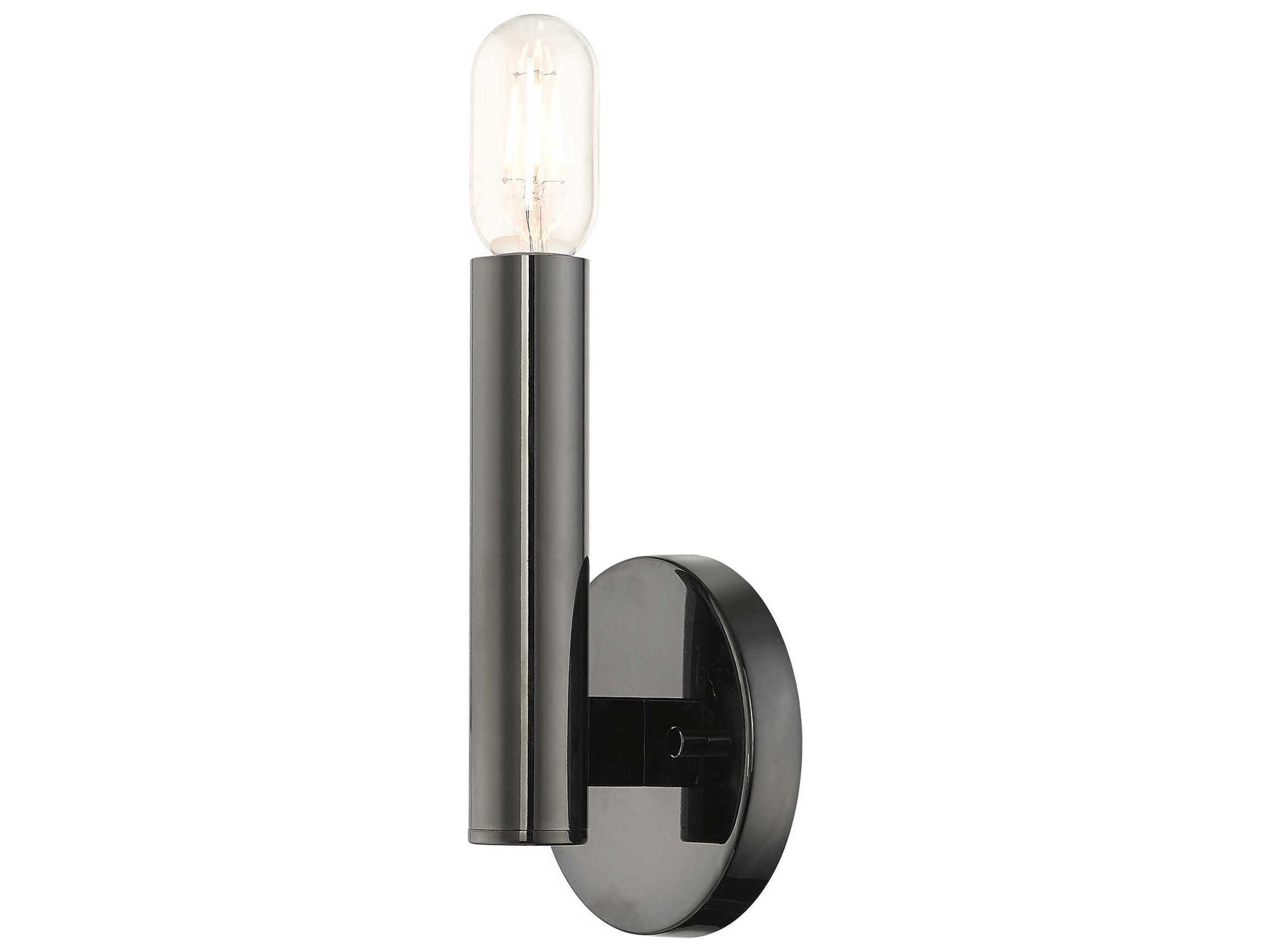 Livex Lighting Copenhagen 1-Light Black Chrome Wall Sconce