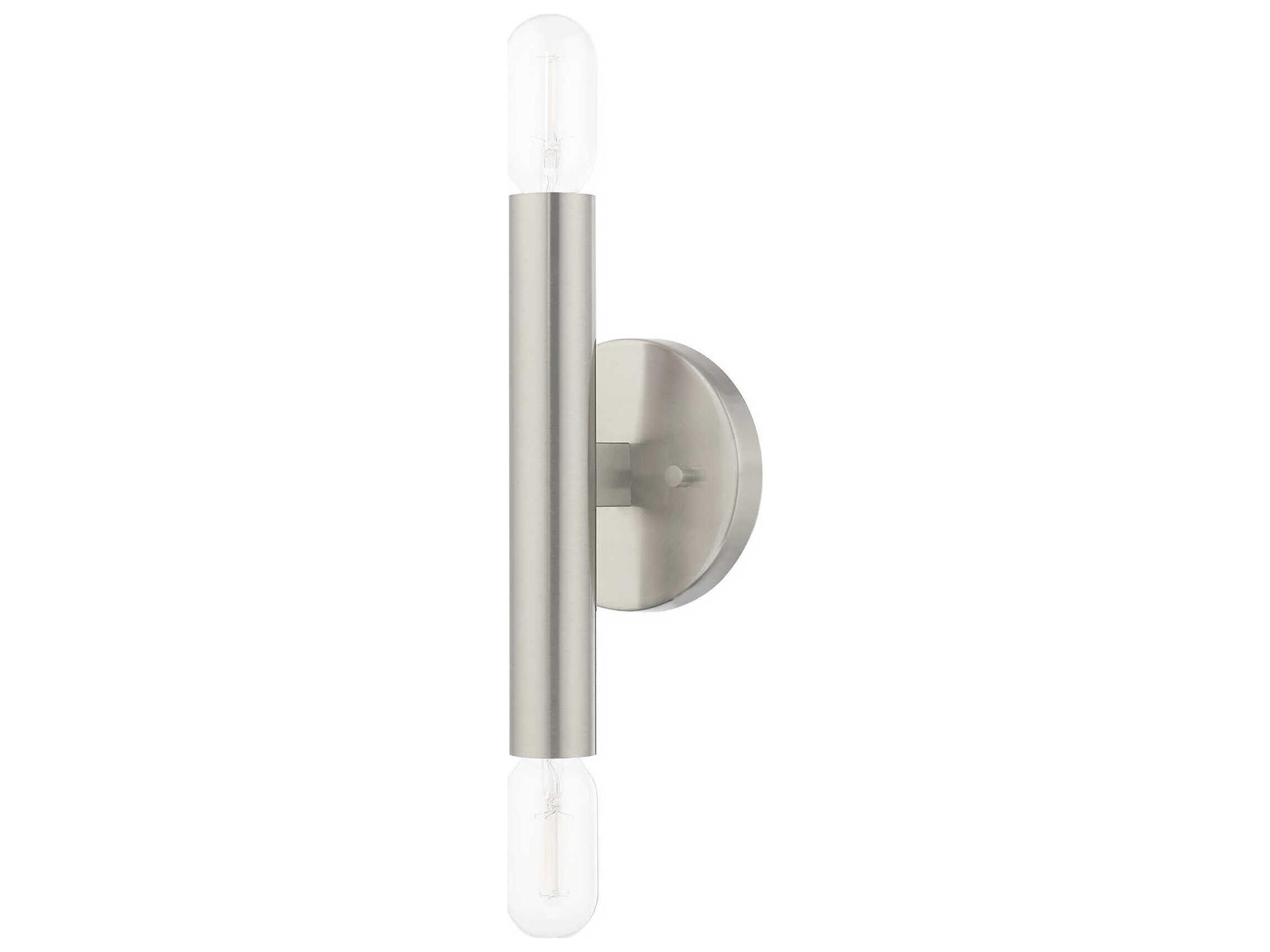 Livex Lighting Copenhagen 2-Light Brushed Nickel Wall Sconce
