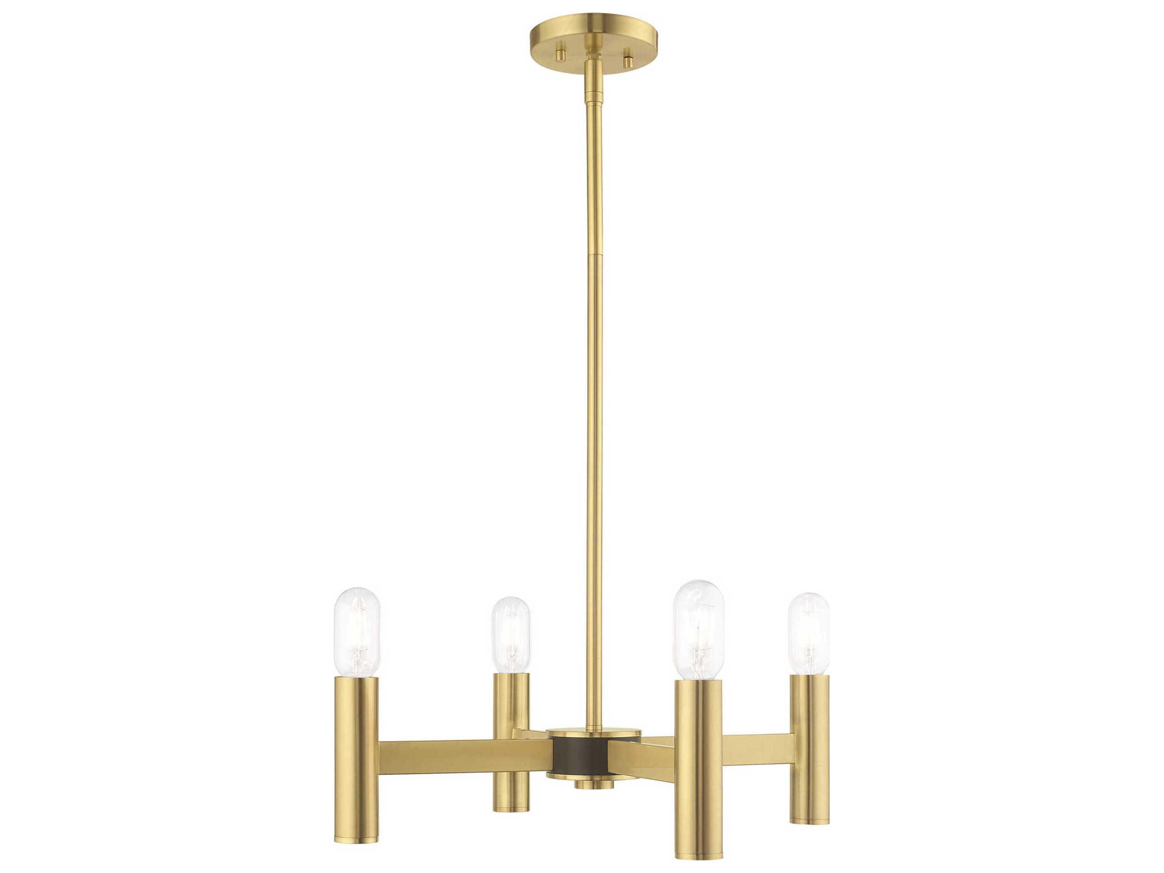 Livex Lighting Copenhagen 4-Light Satin Brass Candelabra Chandelier