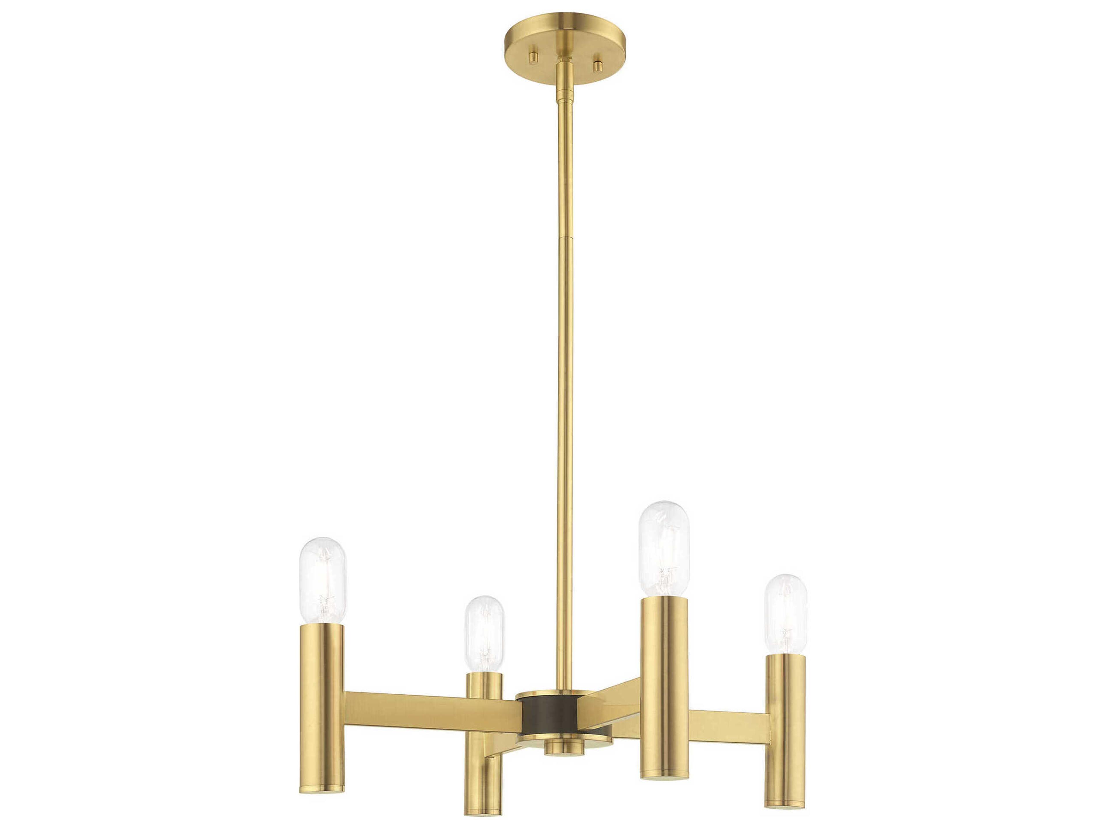 Livex Lighting Copenhagen 4-Light Satin Brass Candelabra Chandelier