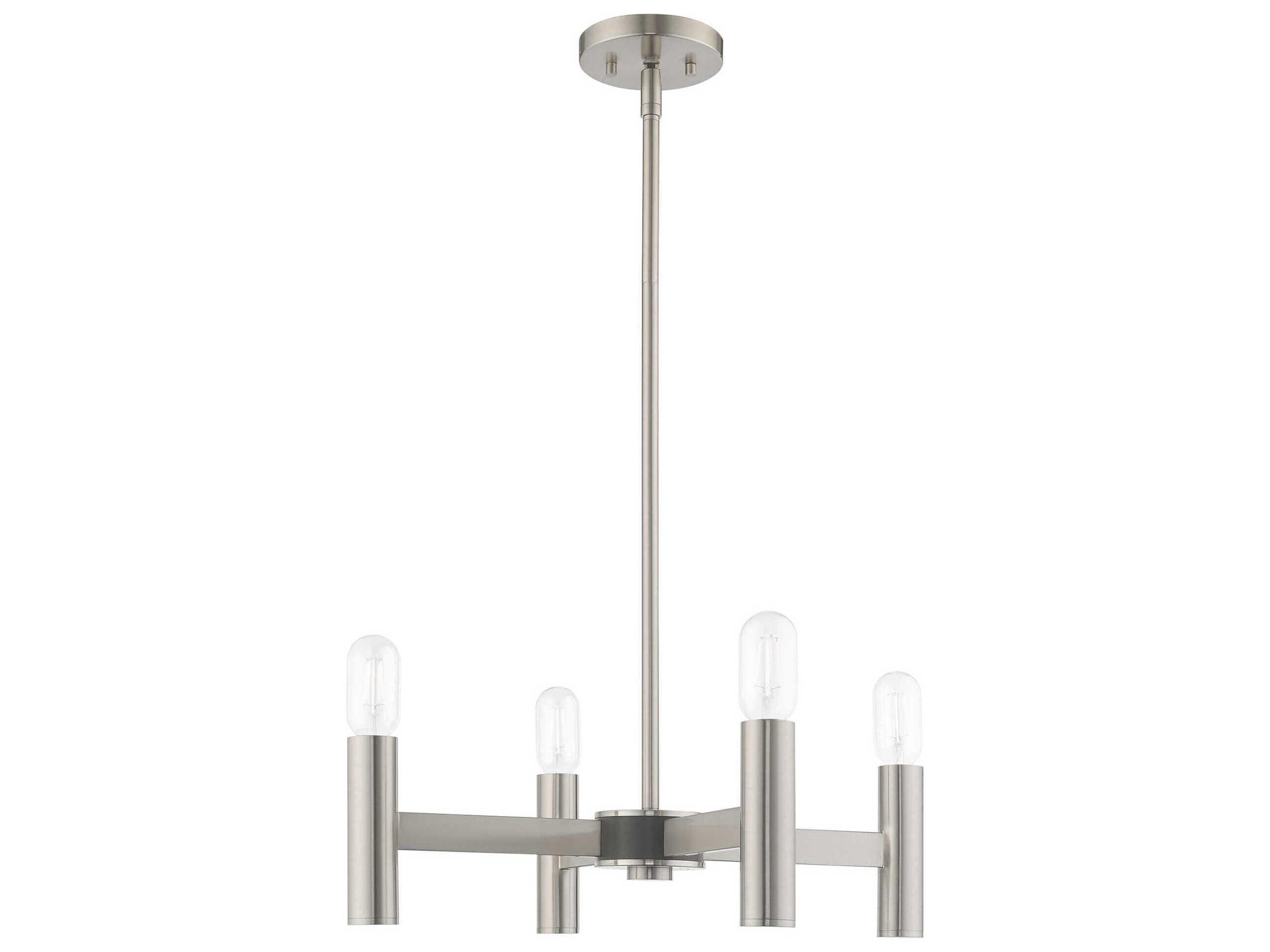 Livex Lighting Copenhagen 4-Light Brushed Nickel Chandelier