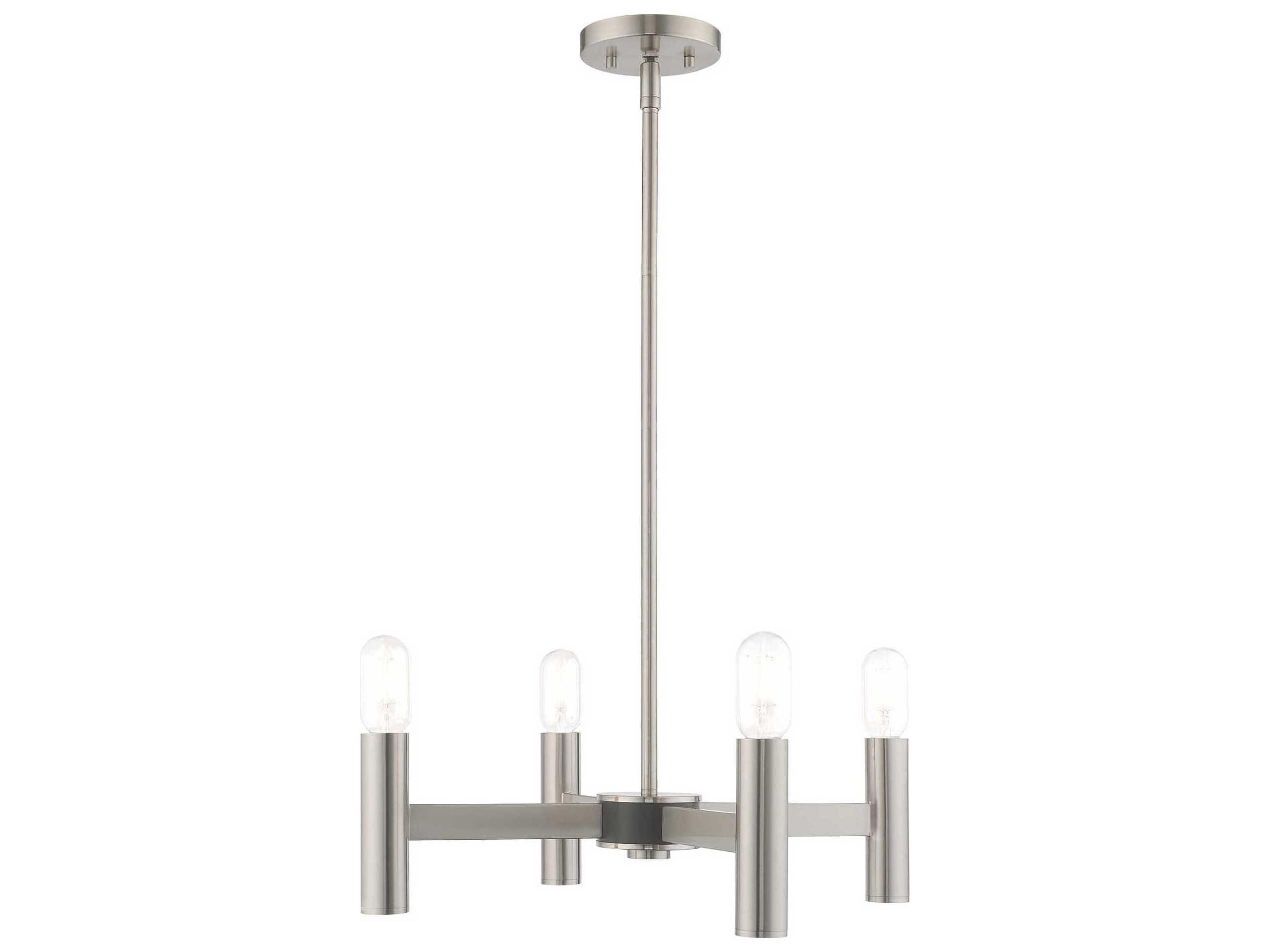 Livex Lighting Copenhagen 4-Light Brushed Nickel Chandelier