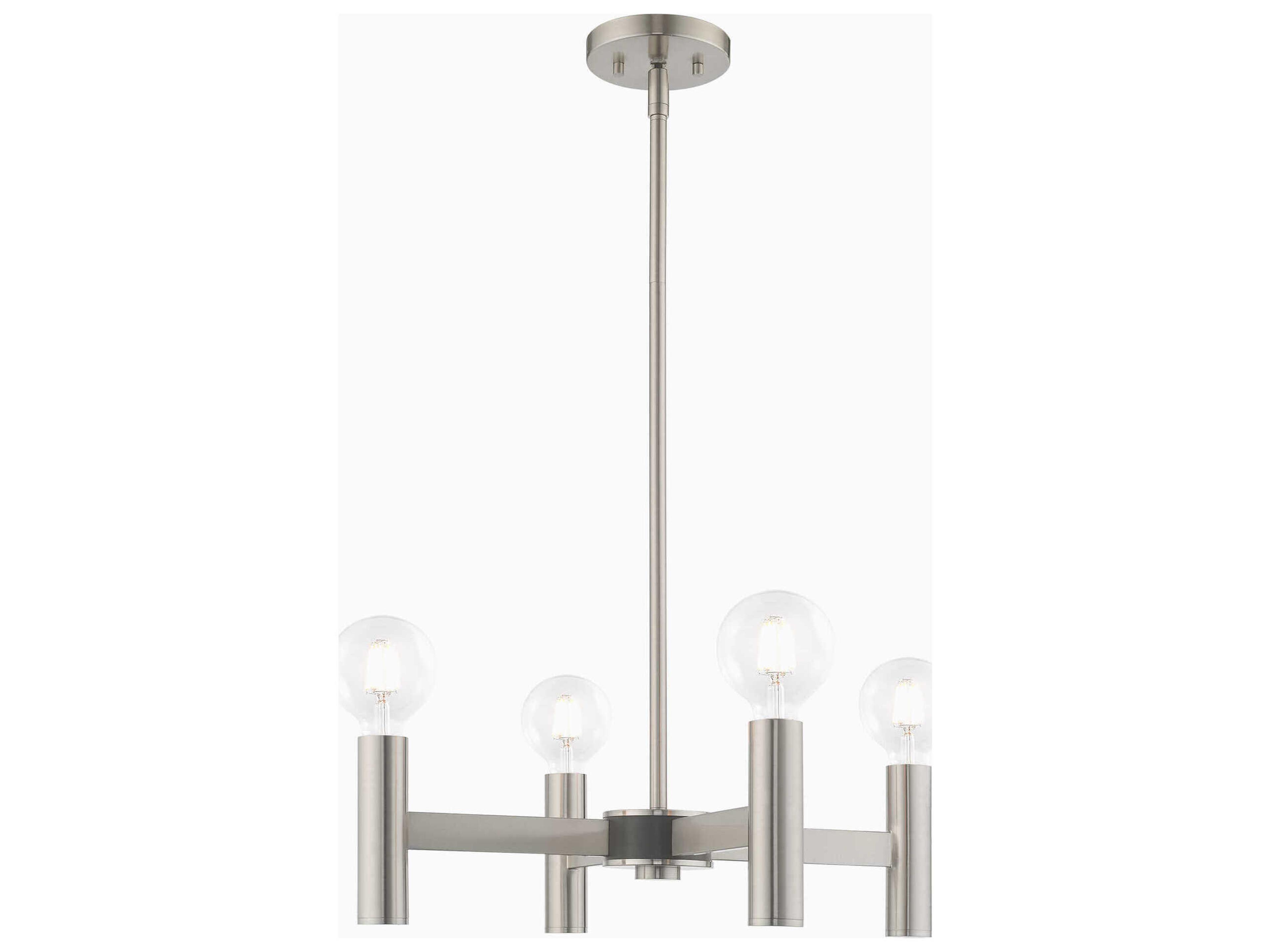 Livex Lighting Copenhagen 4-Light Brushed Nickel Chandelier