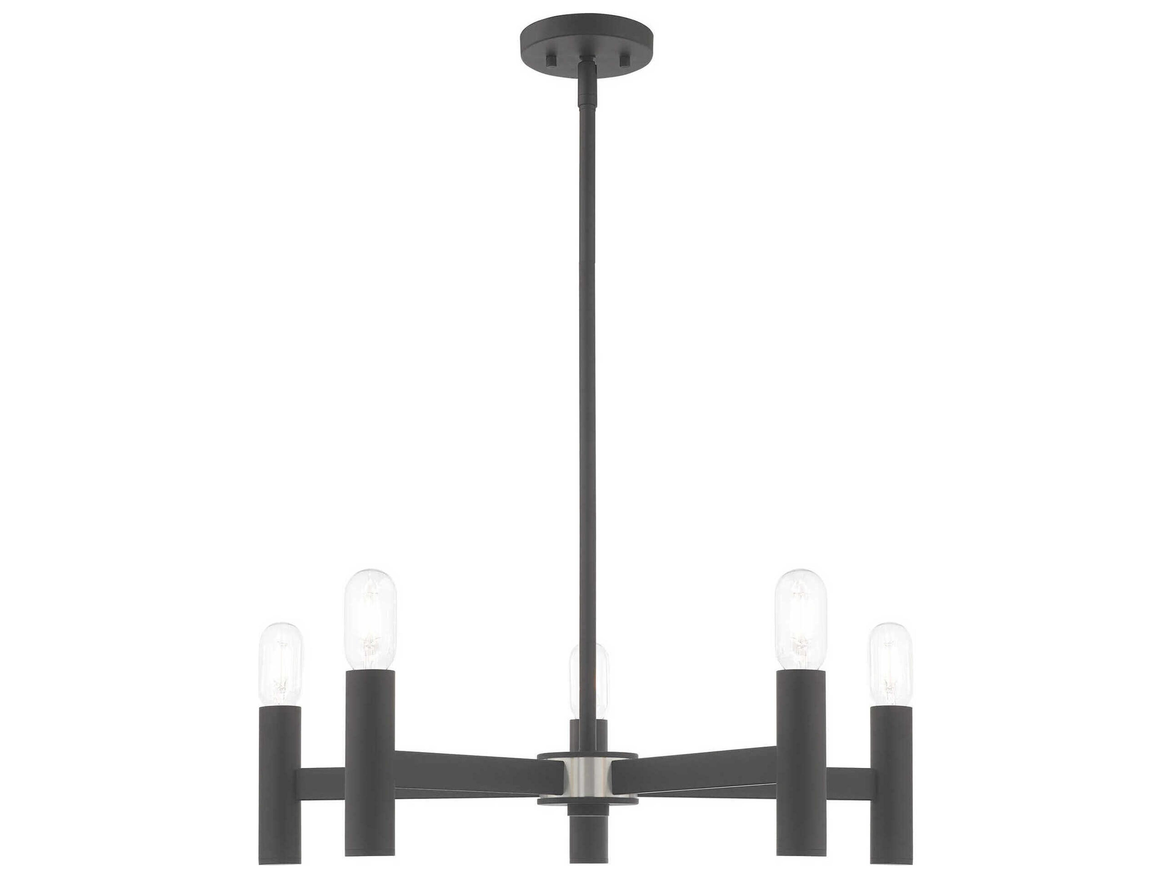 Copenhagen 5-Light Scandinavian Gray Candelabra Chandelier