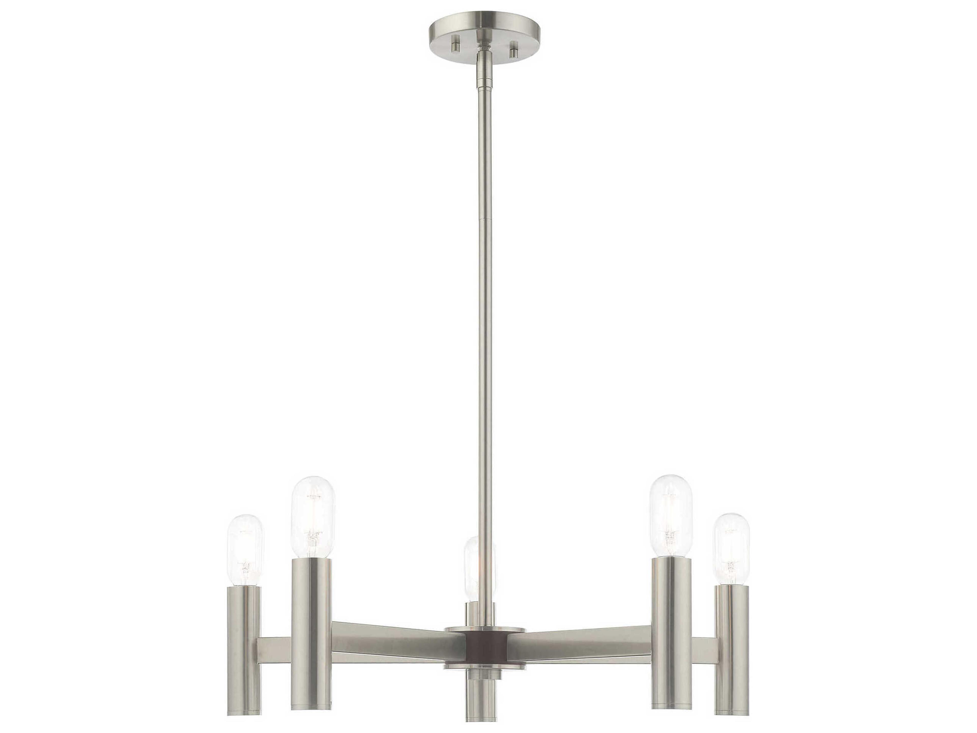 Copenhagen 5-Light Brushed Nickel Candelabra Chandelier