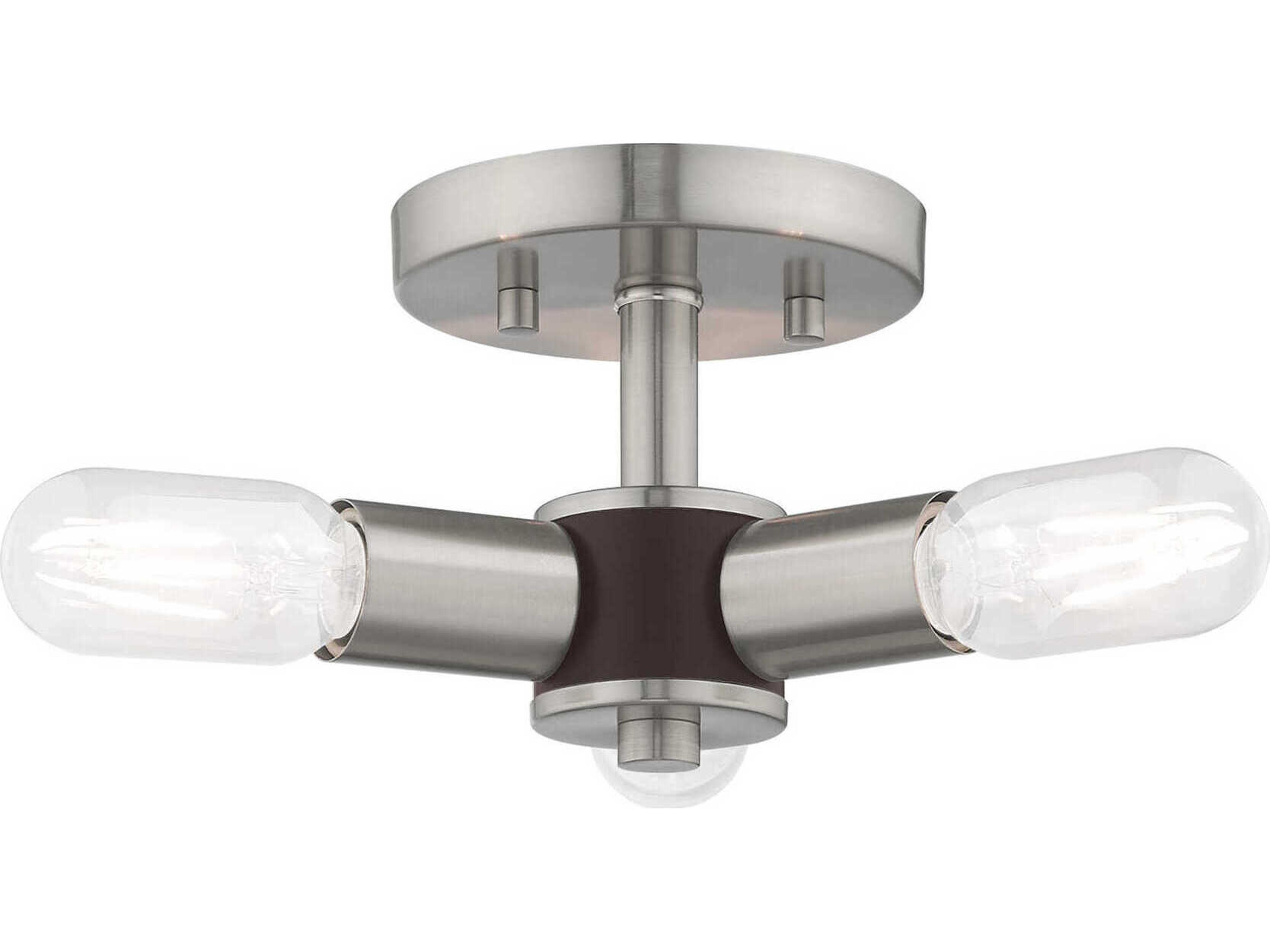 Livex Lighting Copenhagen 3-Light Brushed Nickel Semi Flush Mount