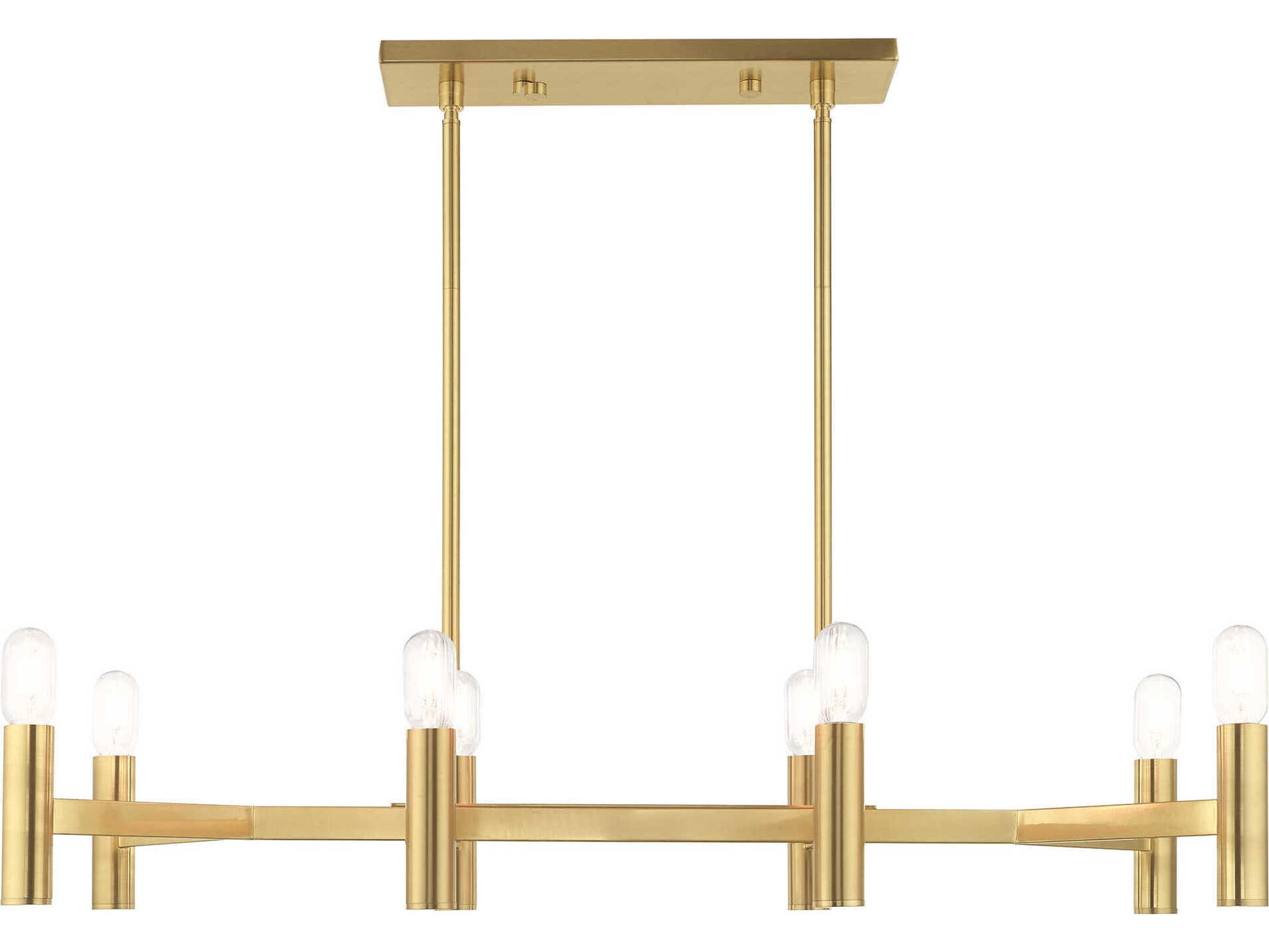 Livex Lighting Copenhagen 8-Light Satin Brass Linear Island Pendant