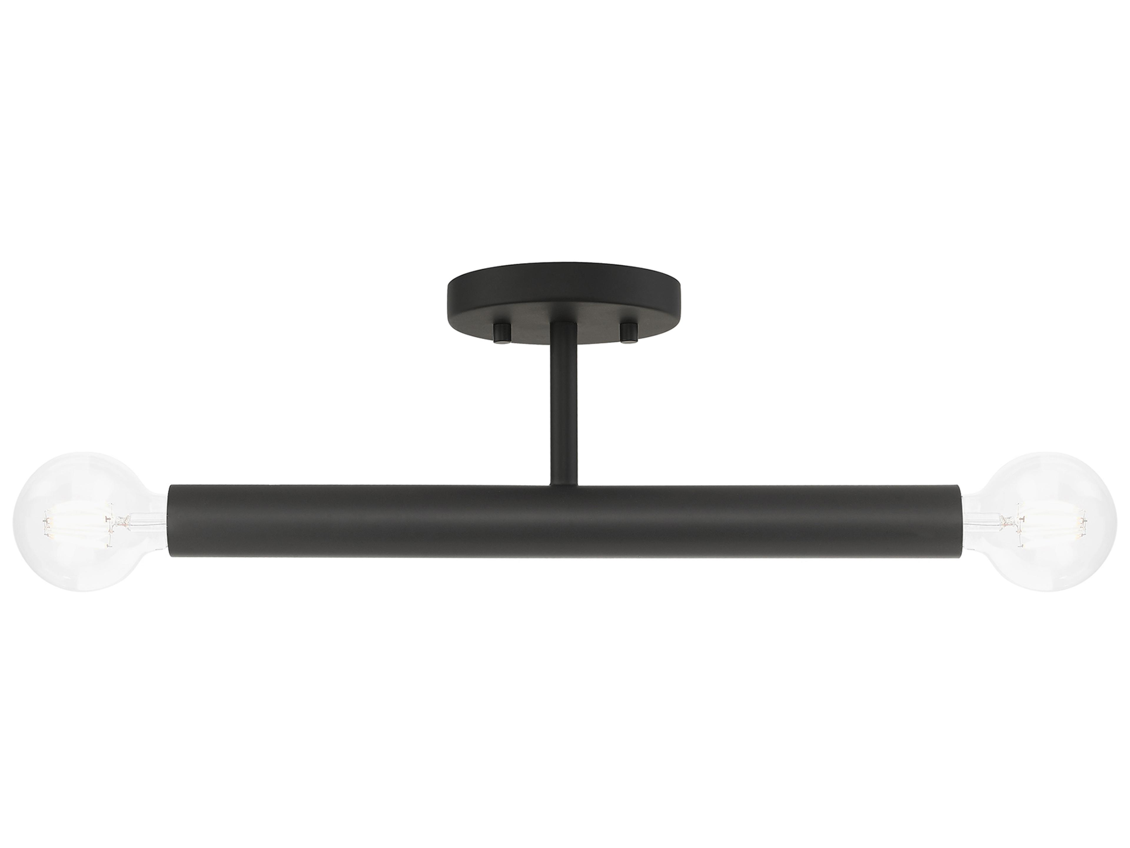 Copenhagen 2-Light Black Semi Flush Mount