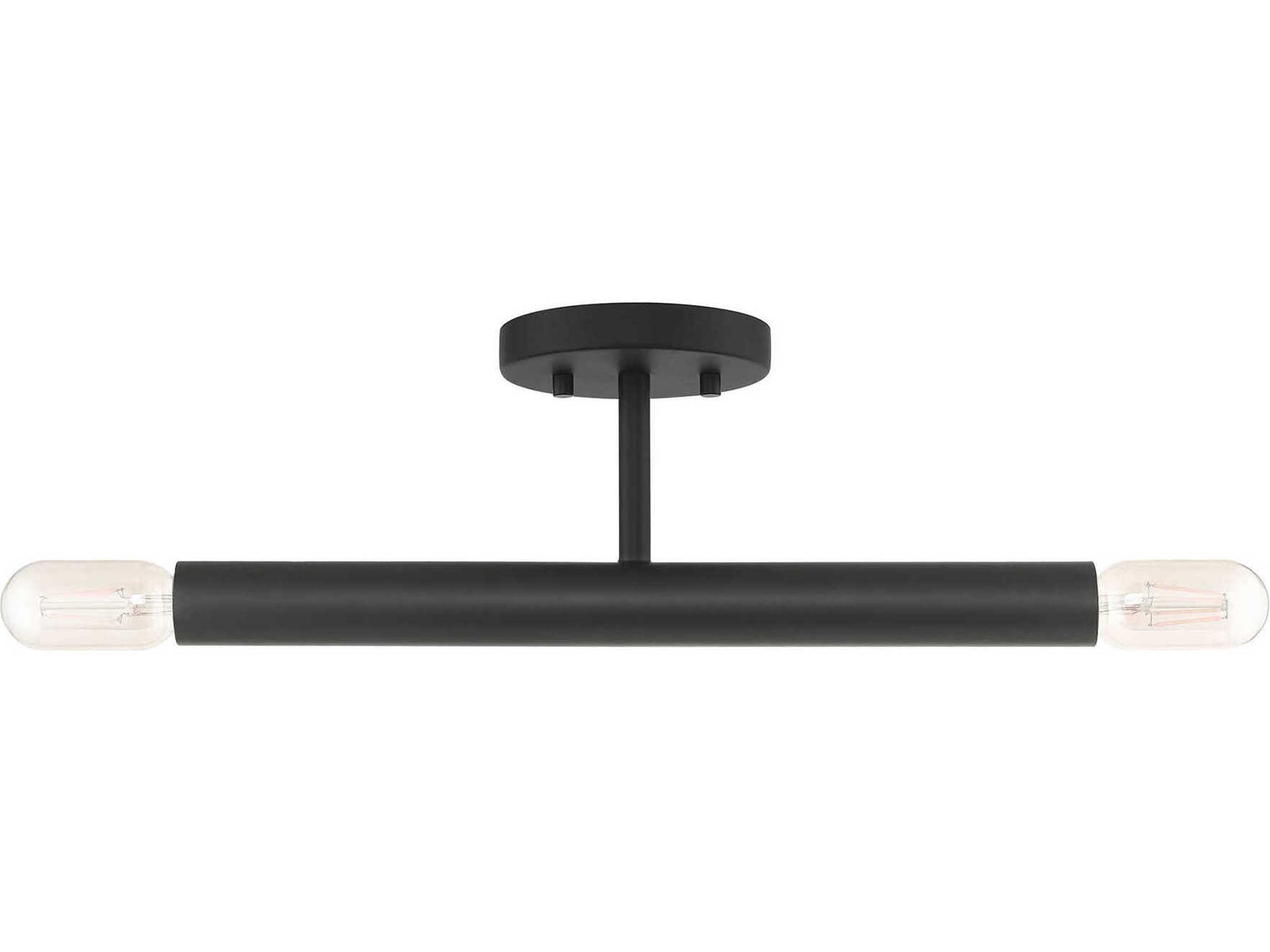 Livex Lighting Copenhagen 2-Light Black Semi Flush Mount