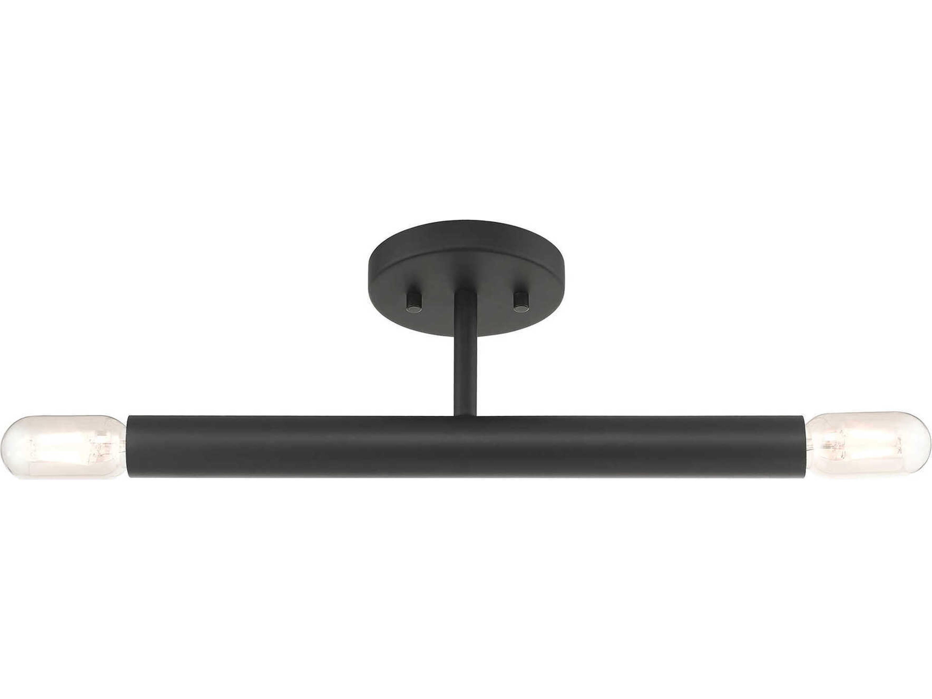 Livex Lighting Copenhagen 2-Light Black Semi Flush Mount