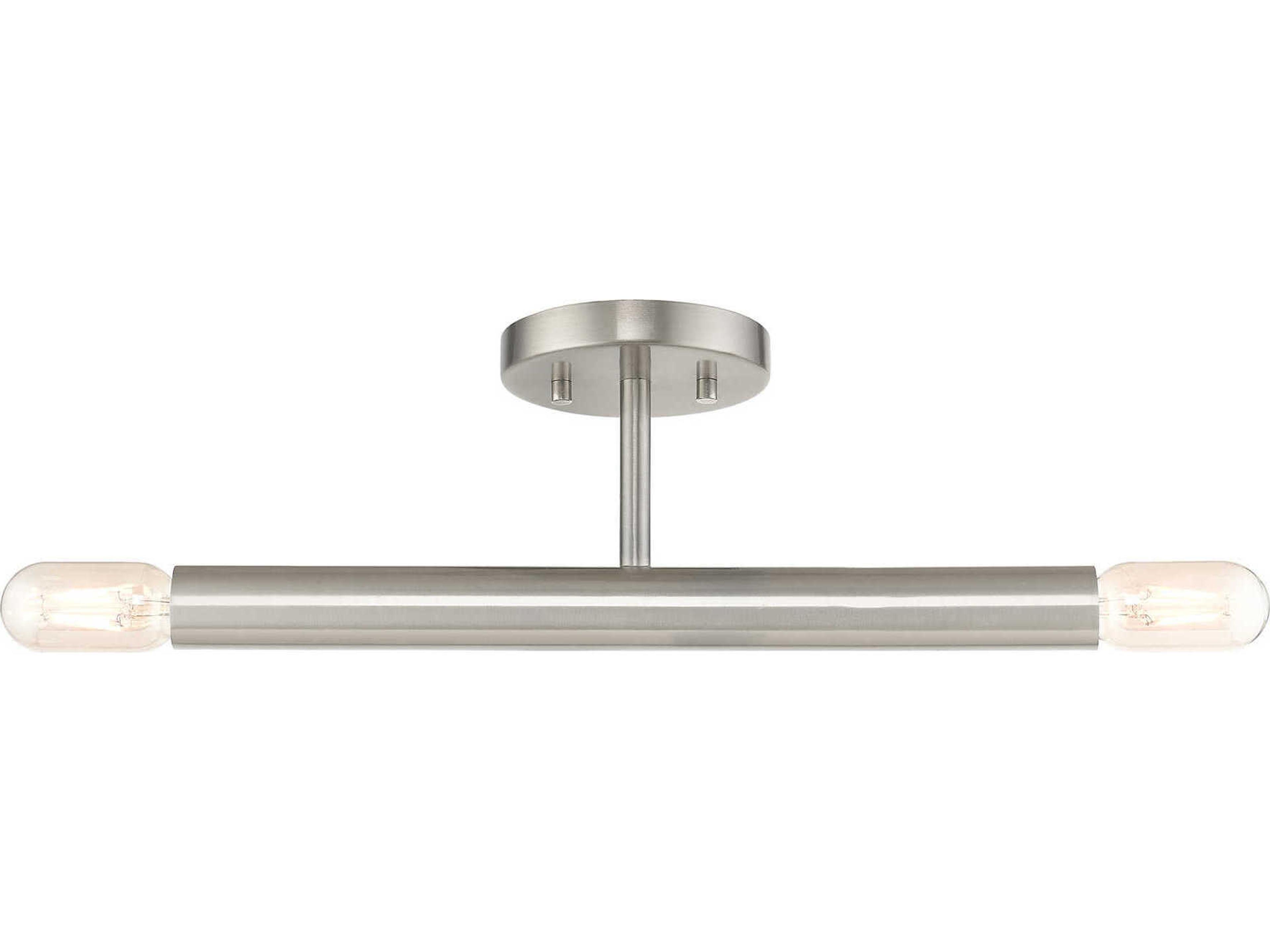 Copenhagen 2-Light Brushed Nickel Semi Flush Mount