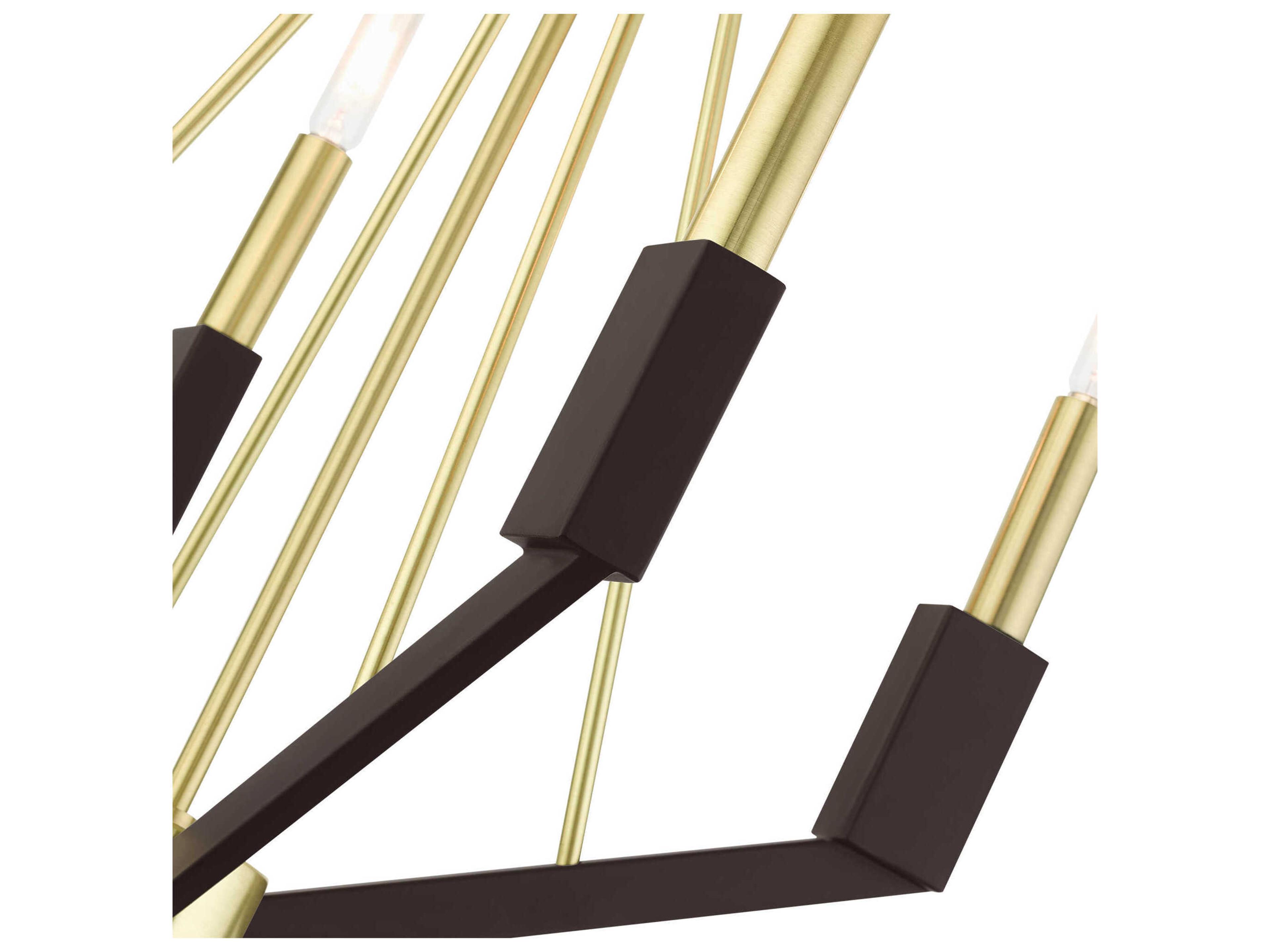 Livex Lighting Beckett 4-Light Satin Brass Candelabra Chandelier