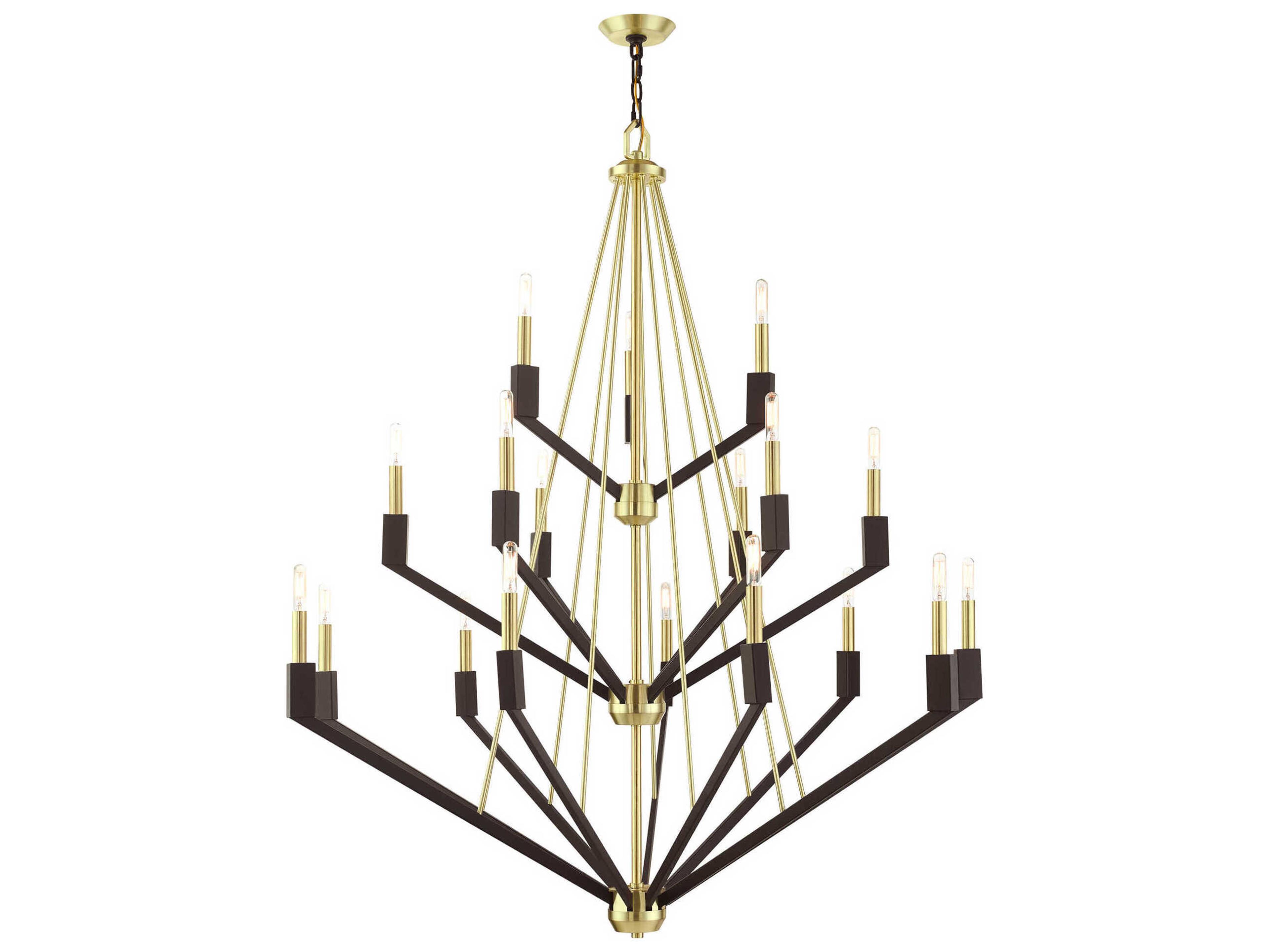 Beckett 18-Light8-Light Satin Brass Candelabra Tiered Chandelier