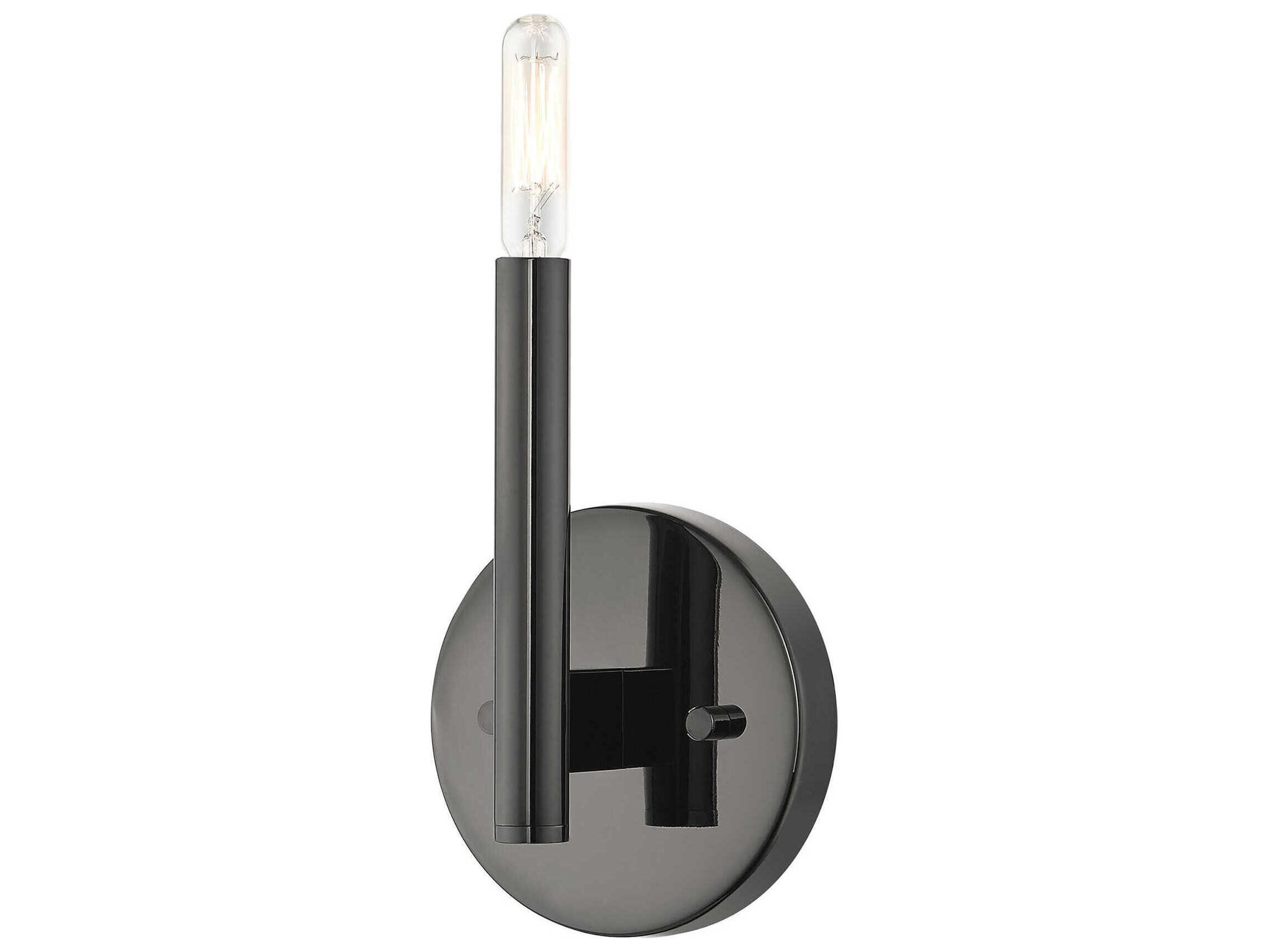 Copenhagen 1-Light Black Chrome Wall Sconce