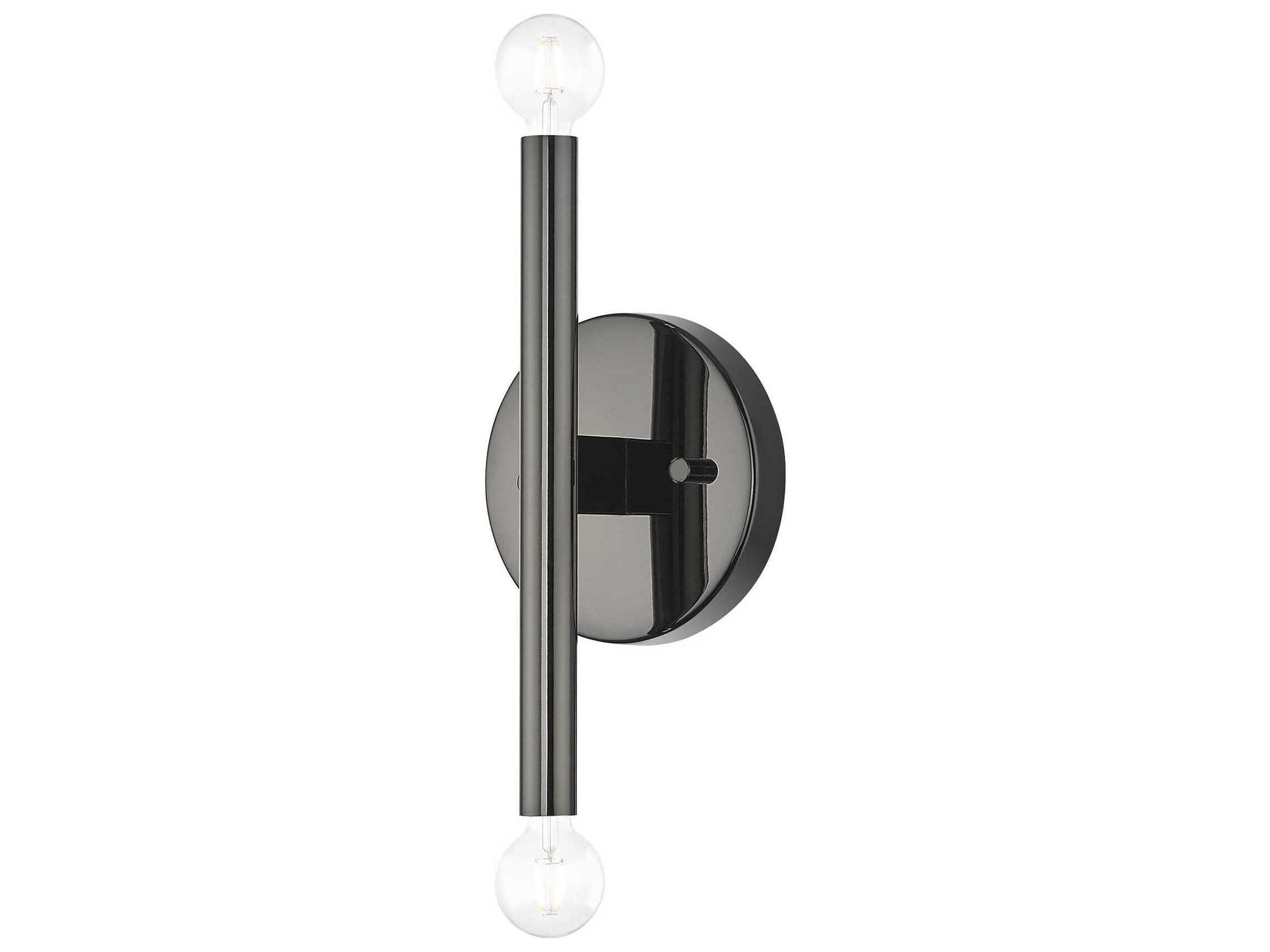 Copenhagen 2-Light Black Chrome Wall Sconce