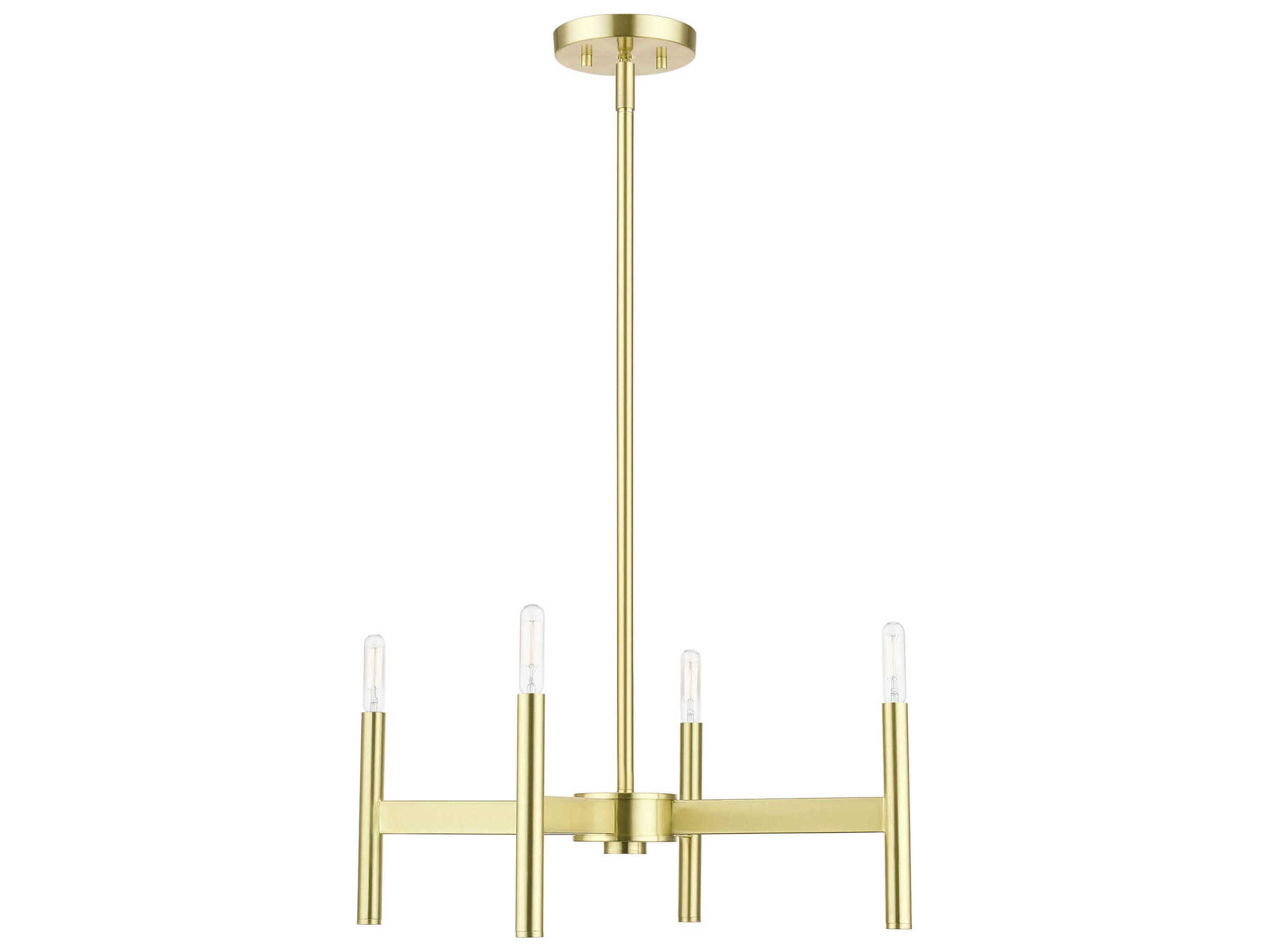 Copenhagen 4-Light Satin Brass Candelabra Chandelier