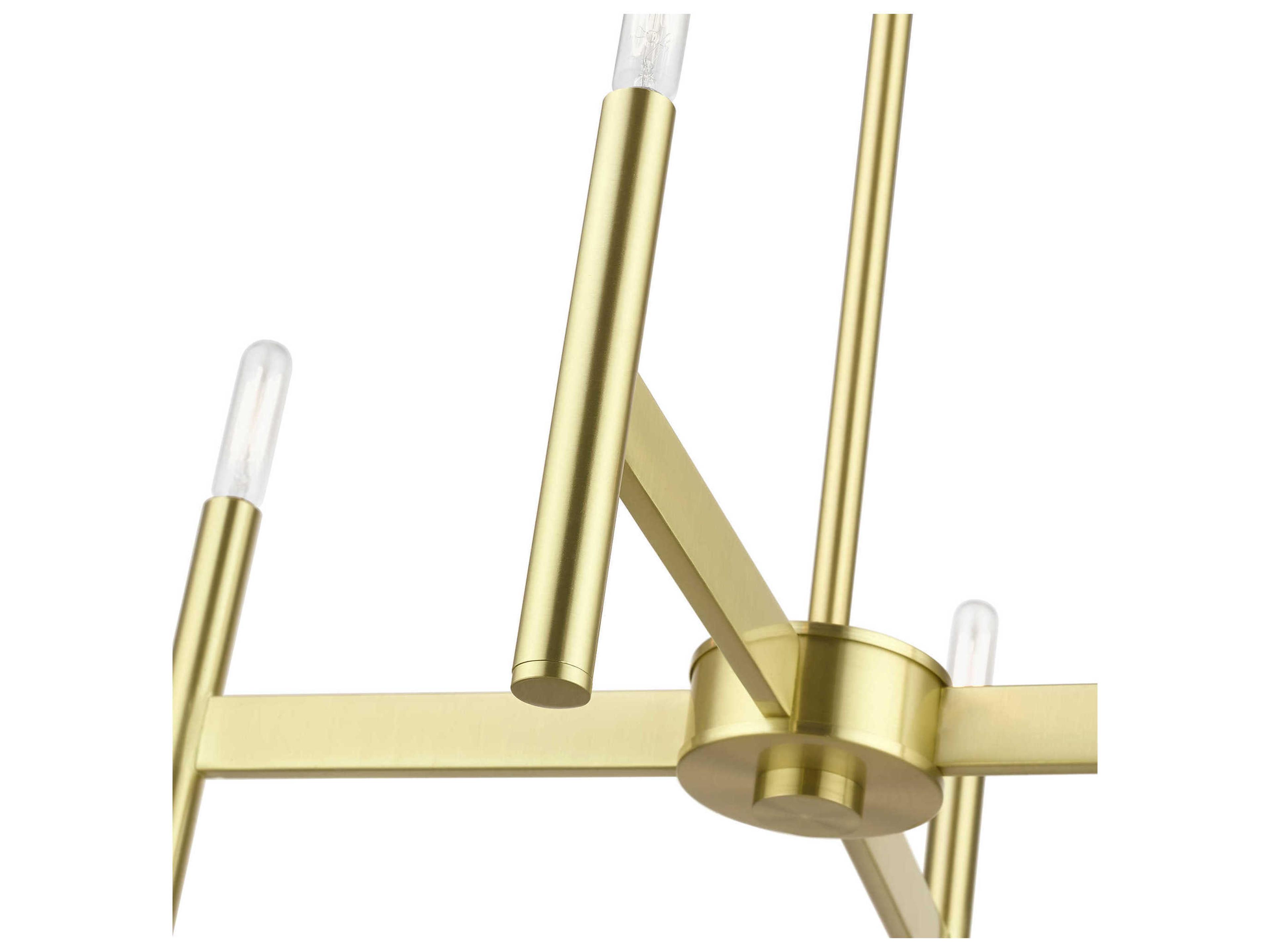 Livex Lighting Copenhagen 4-Light Satin Brass Candelabra Chandelier