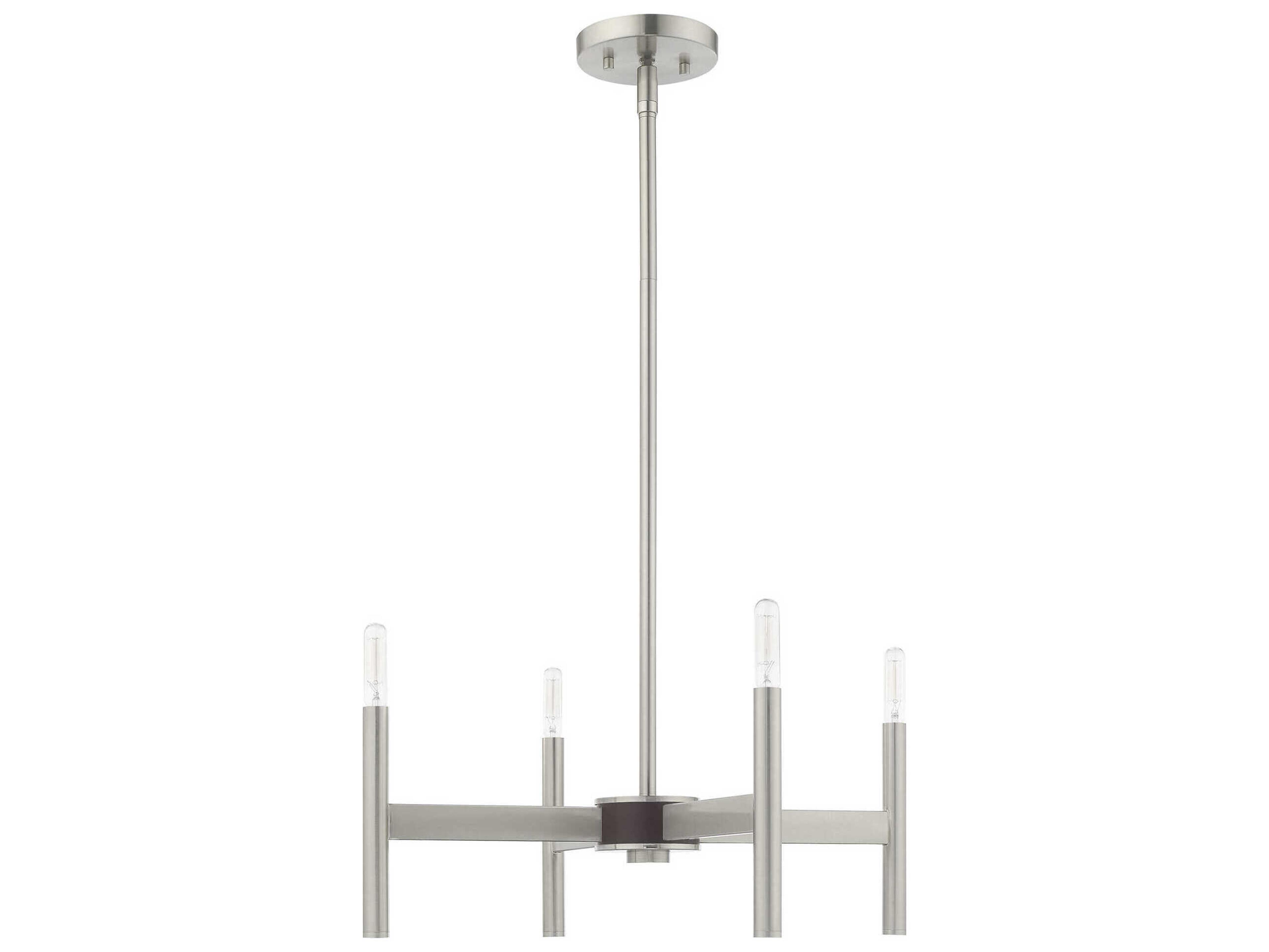 Livex Lighting Copenhagen 4-Light Brushed Nickel Chandelier