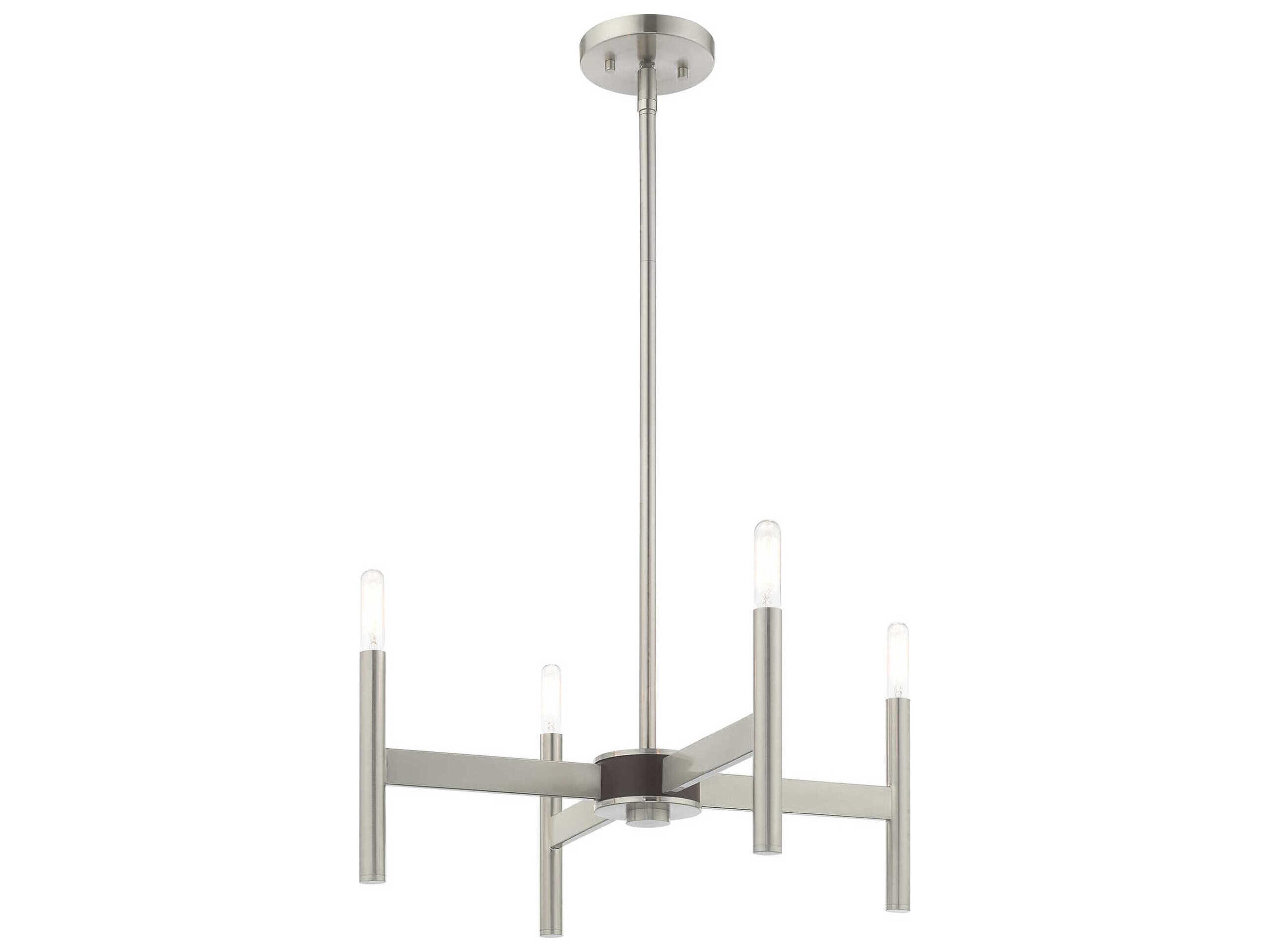 Livex Lighting Copenhagen 4-Light Brushed Nickel Chandelier
