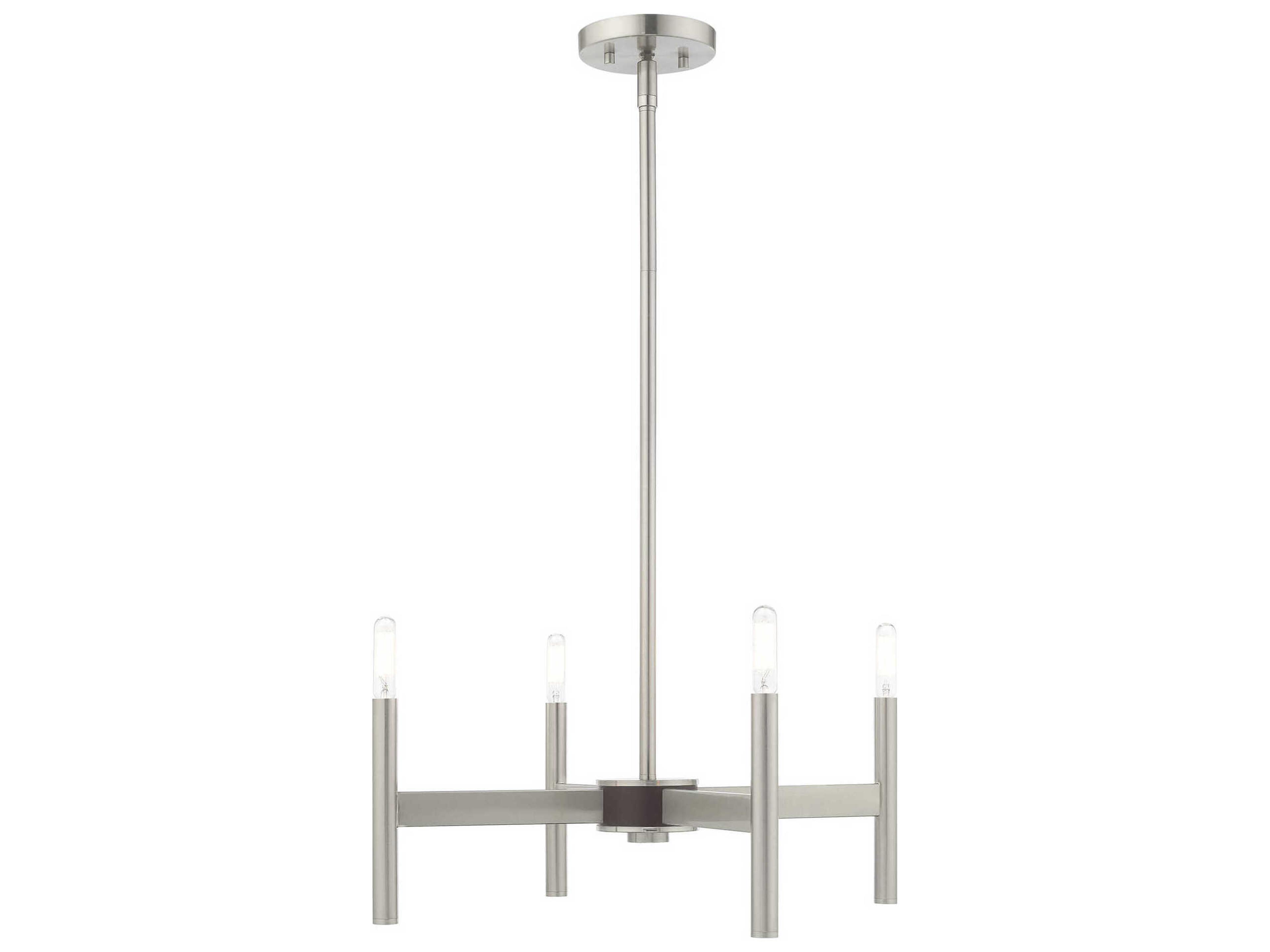 Livex Lighting Copenhagen 4-Light Brushed Nickel Chandelier