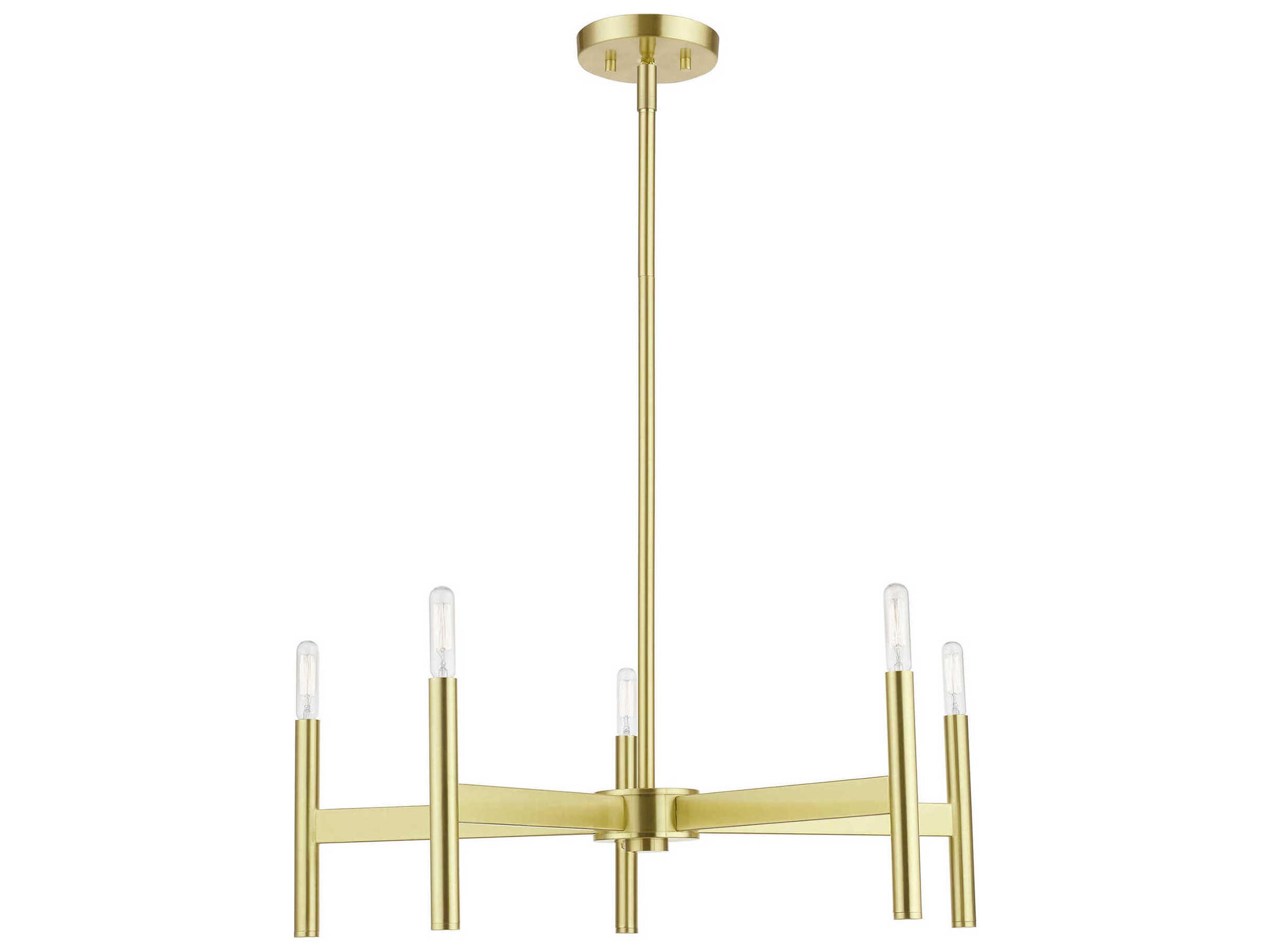 Livex Lighting Copenhagen 5-Light Satin Brass Candelabra Chandelier