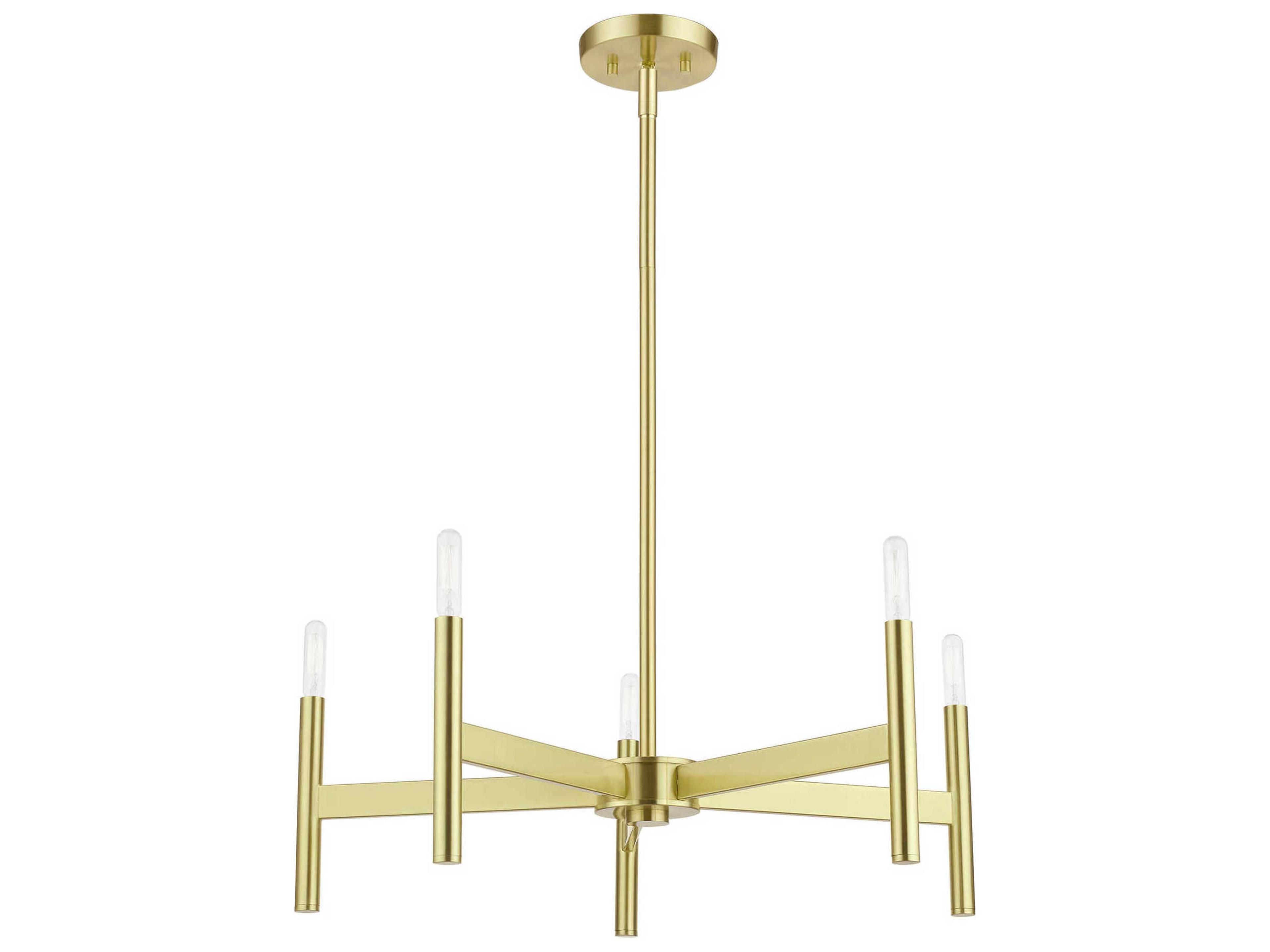 Livex Lighting Copenhagen 5-Light Satin Brass Candelabra Chandelier