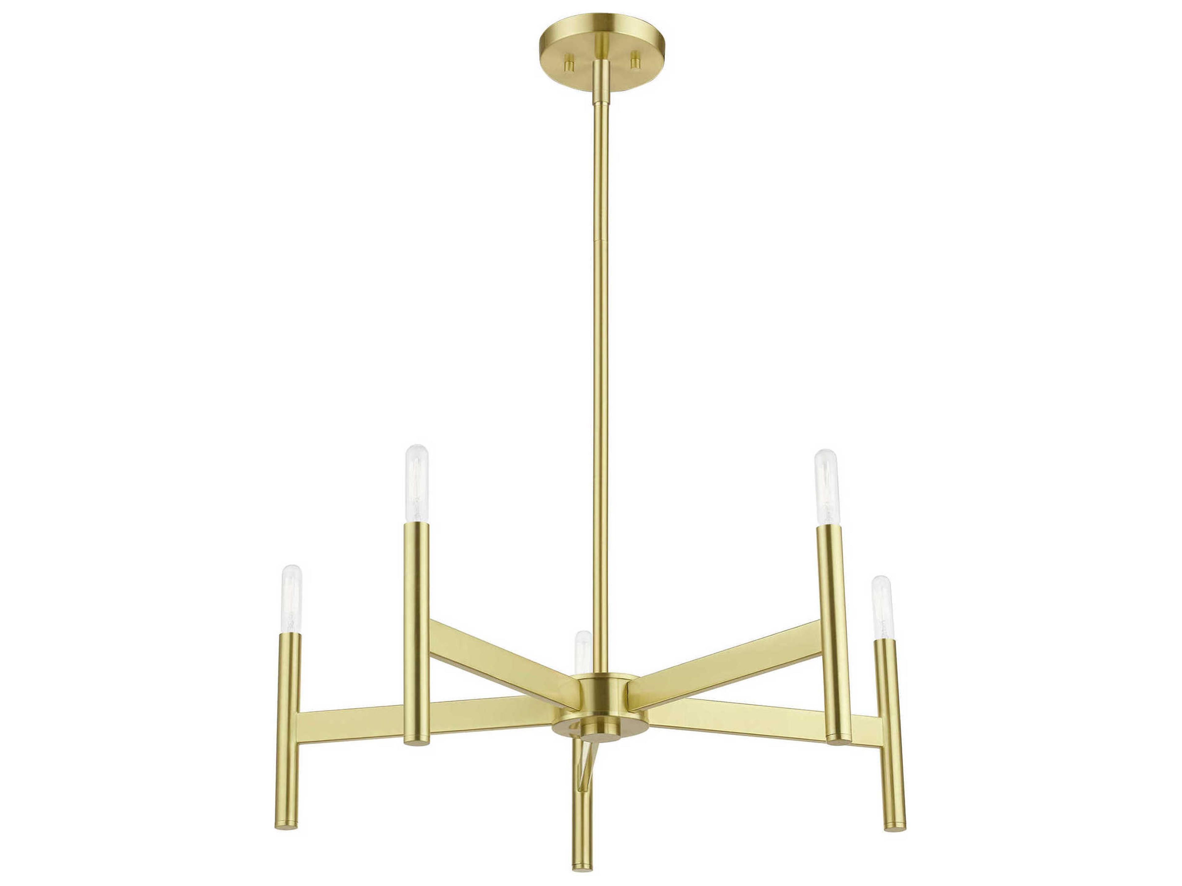 Livex Lighting Copenhagen 5-Light Satin Brass Candelabra Chandelier