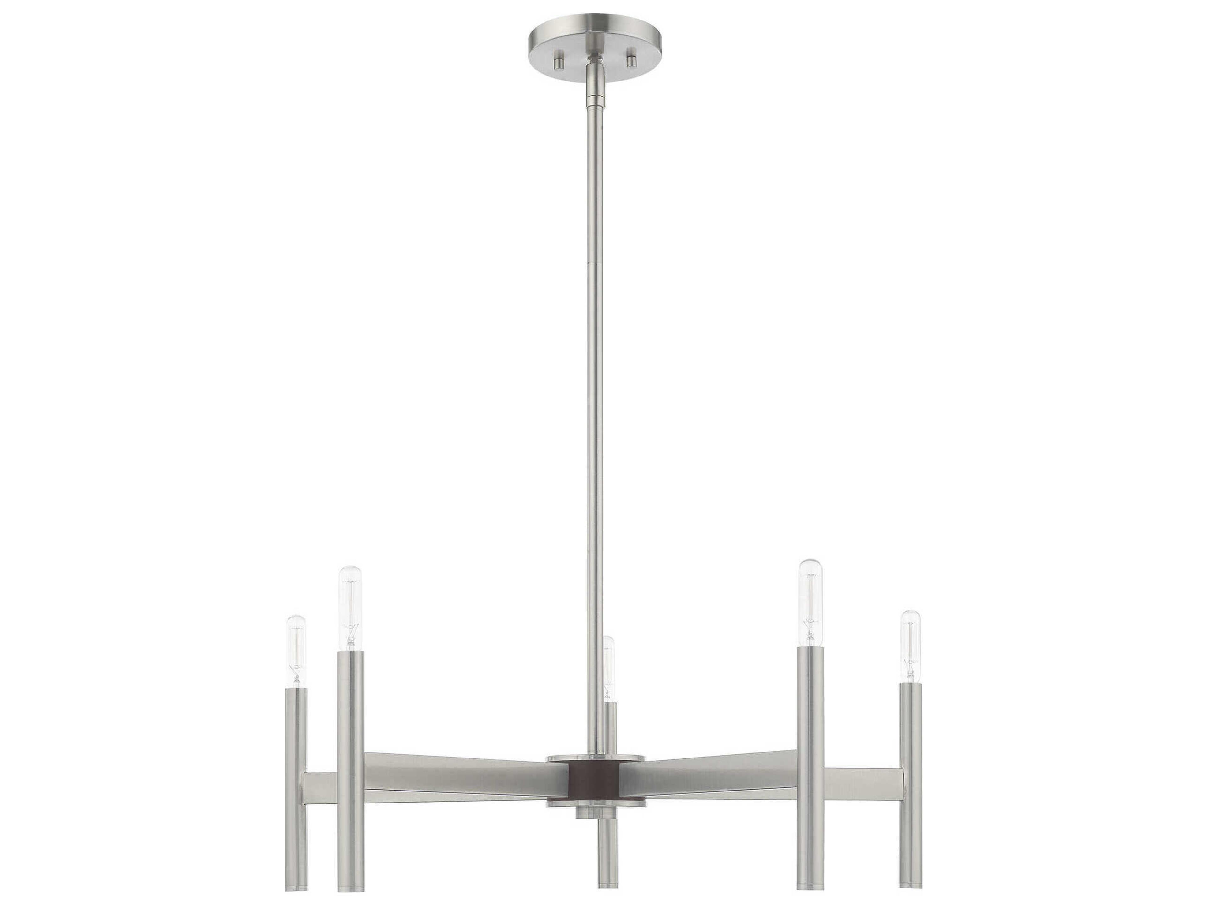 Livex Lighting Copenhagen 5-Light Brushed Nickel Chandelier