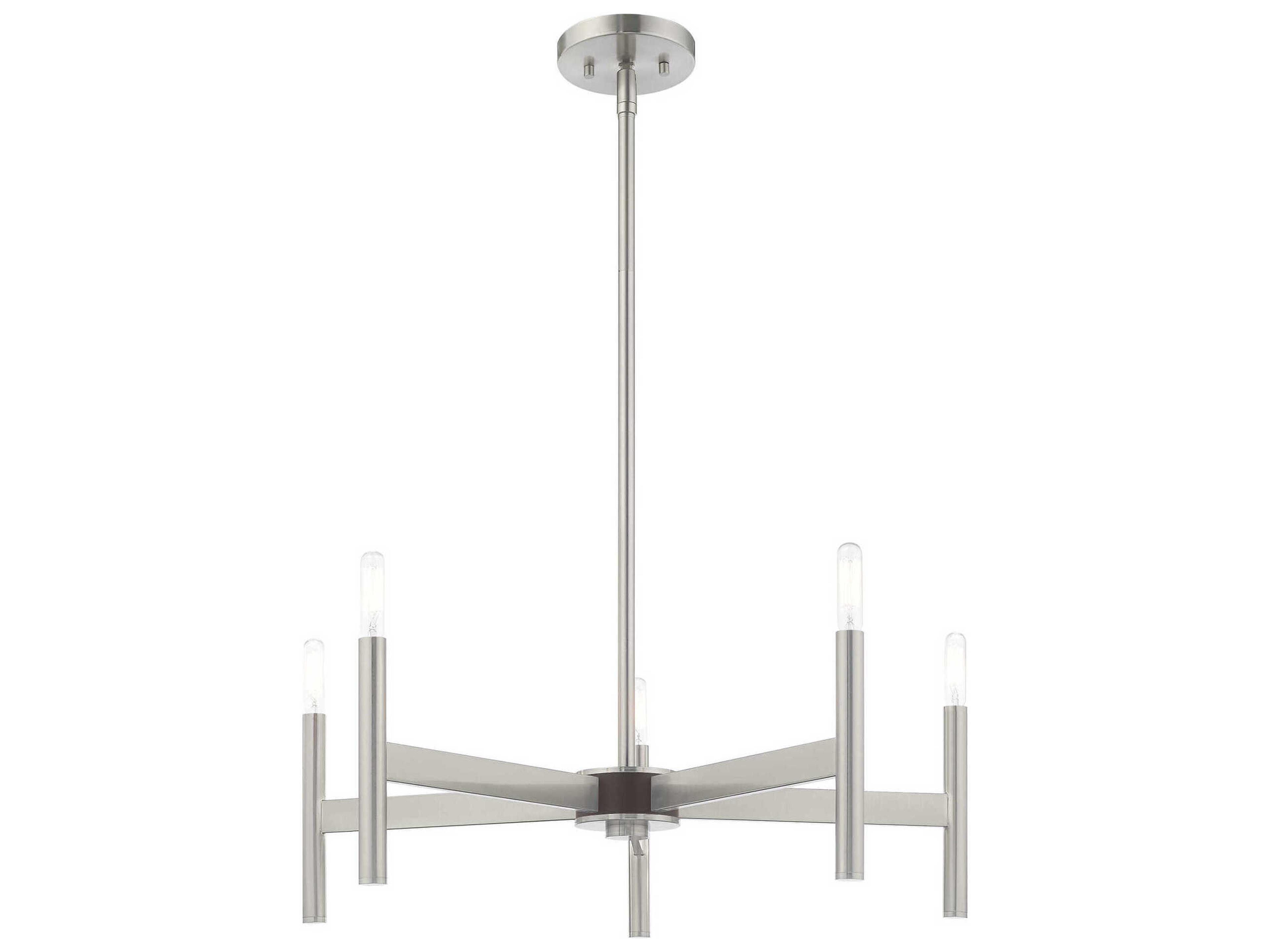 Livex Lighting Copenhagen 5-Light Brushed Nickel Chandelier