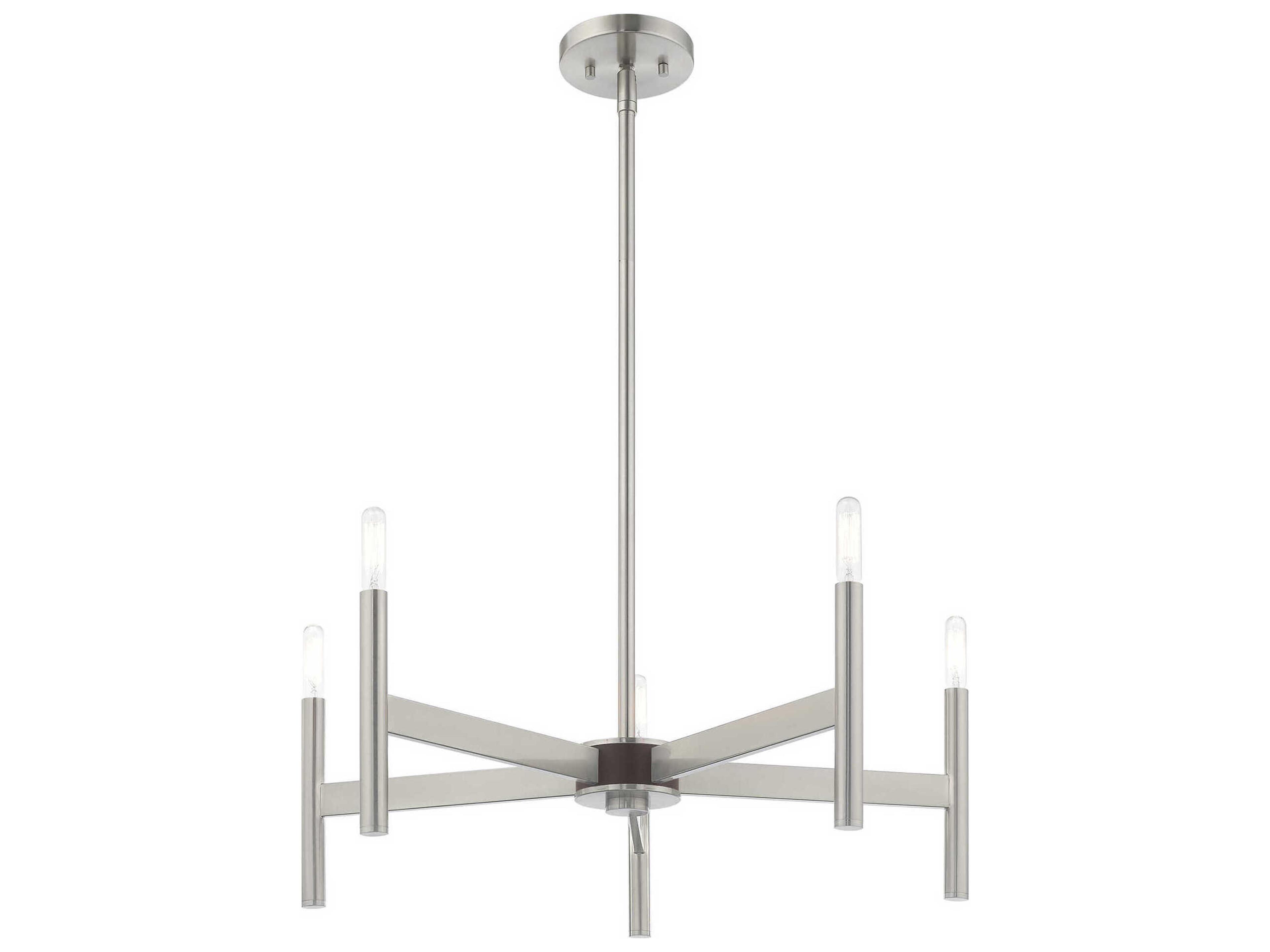 Livex Lighting Copenhagen 5-Light Brushed Nickel Chandelier
