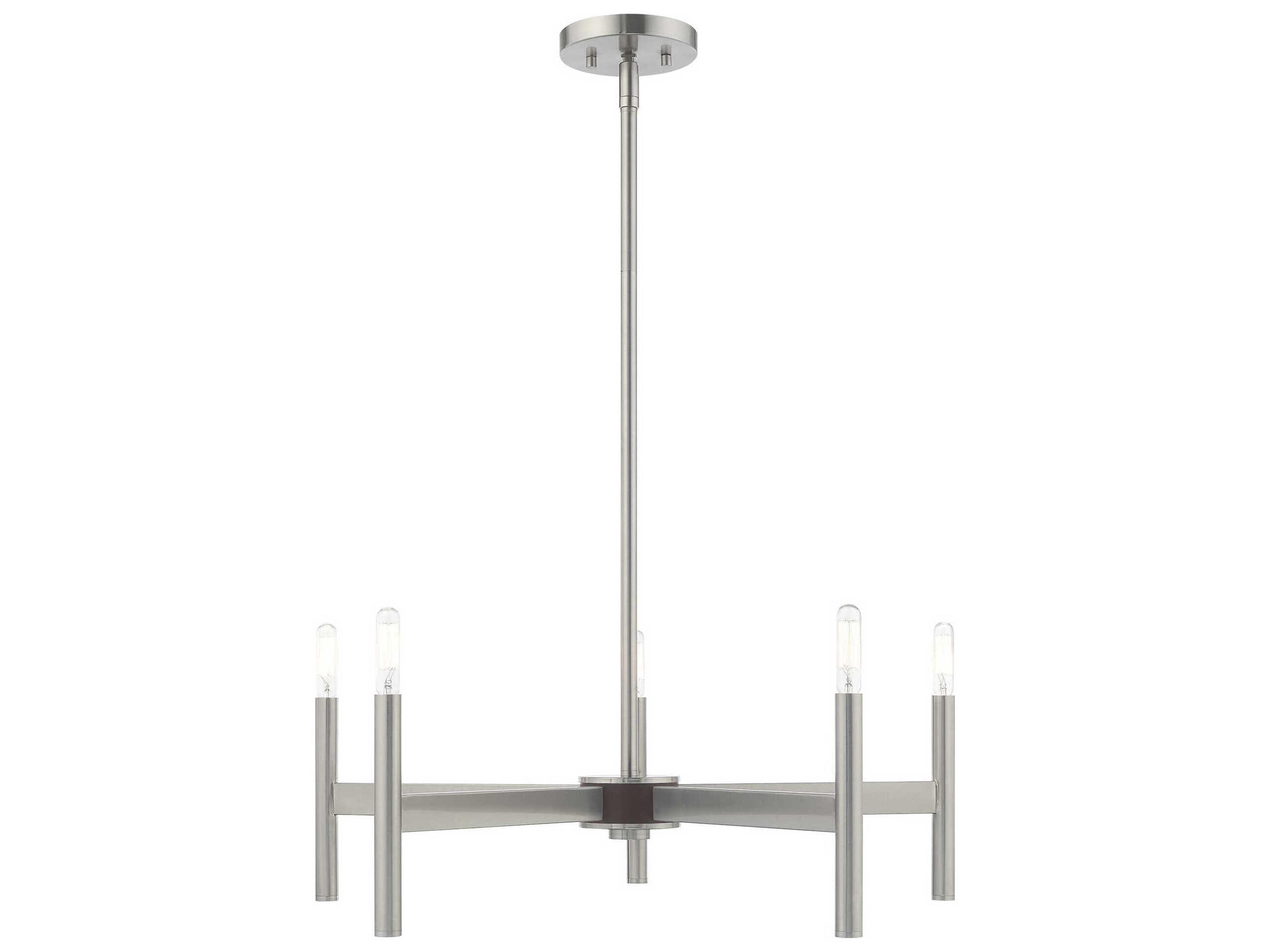 Livex Lighting Copenhagen 5-Light Brushed Nickel Chandelier