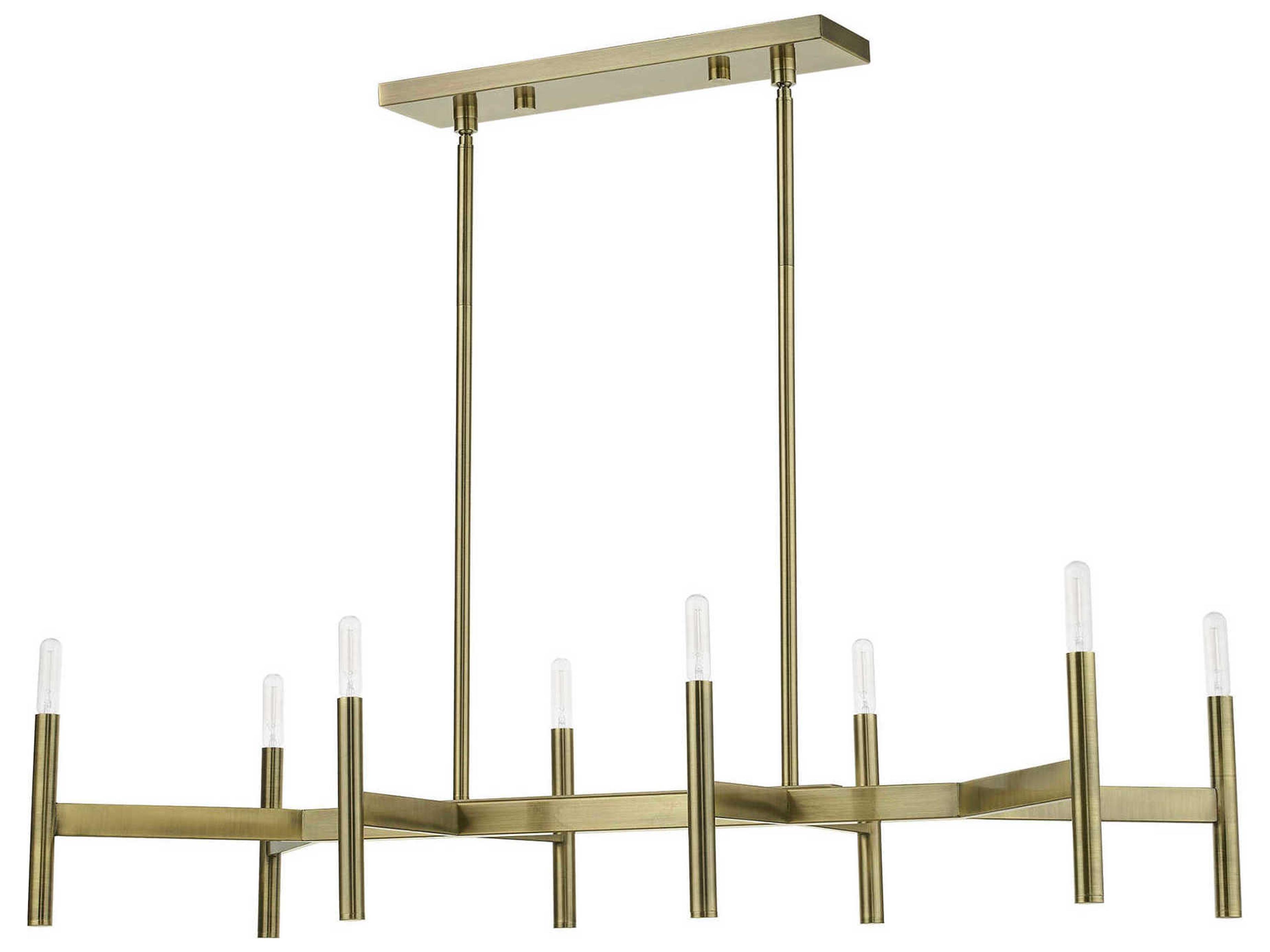 Livex Lighting Copenhagen 8-Light Antique Brass Linear Island Pendant