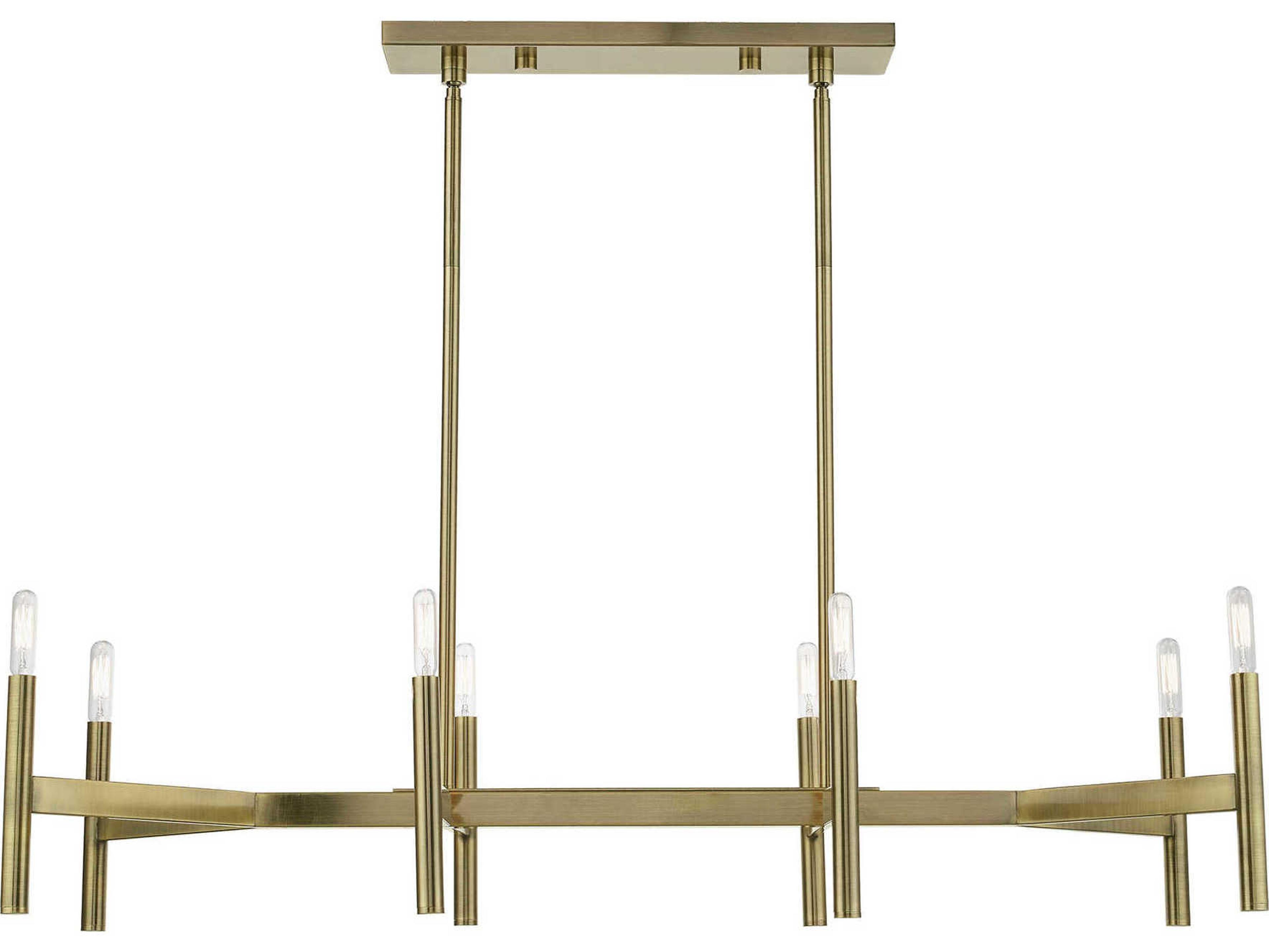 Livex Lighting Copenhagen 8-Light Antique Brass Linear Island Pendant