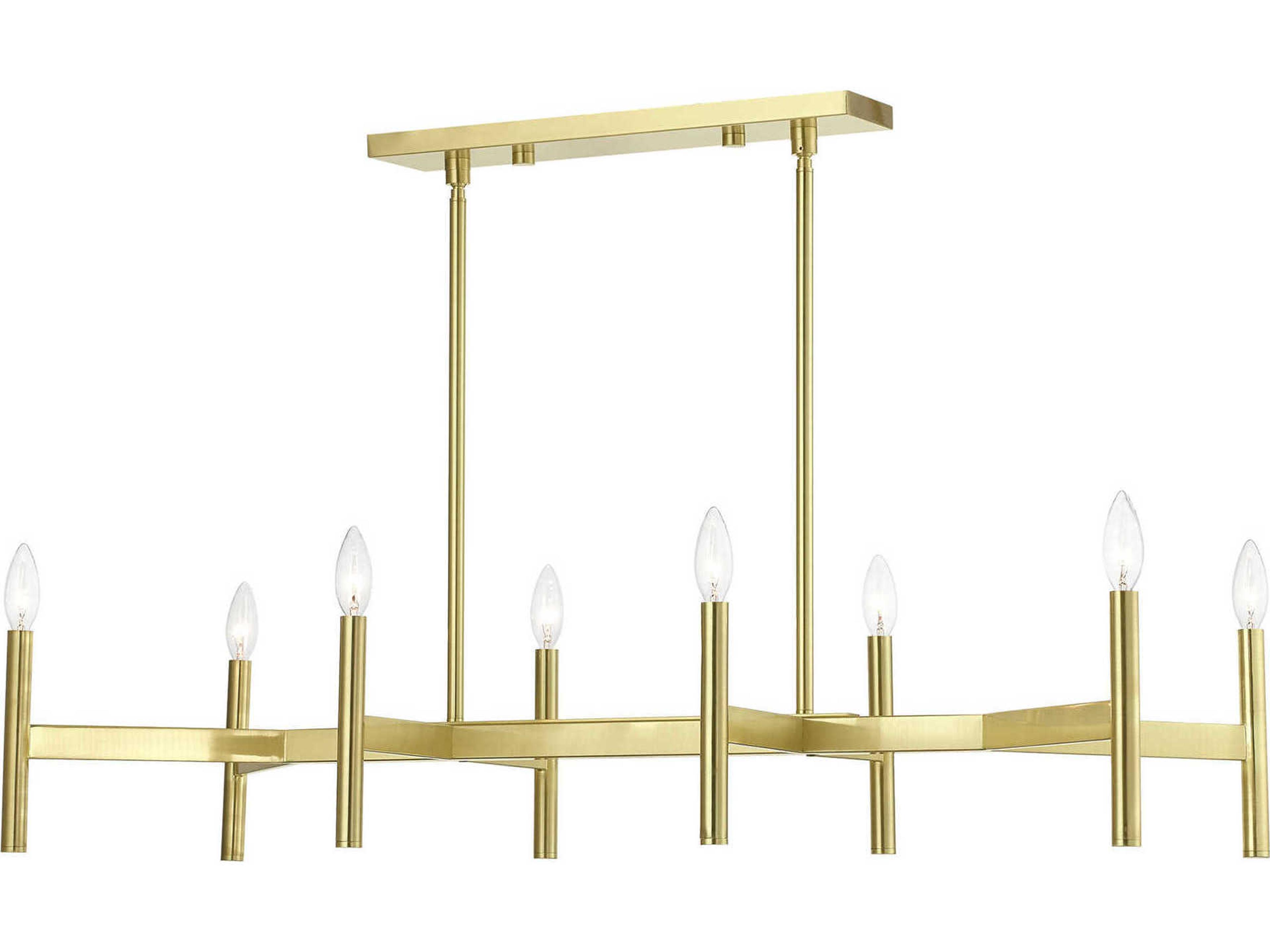 Copenhagen 8-Light Satin Brass Linear Island Pendant
