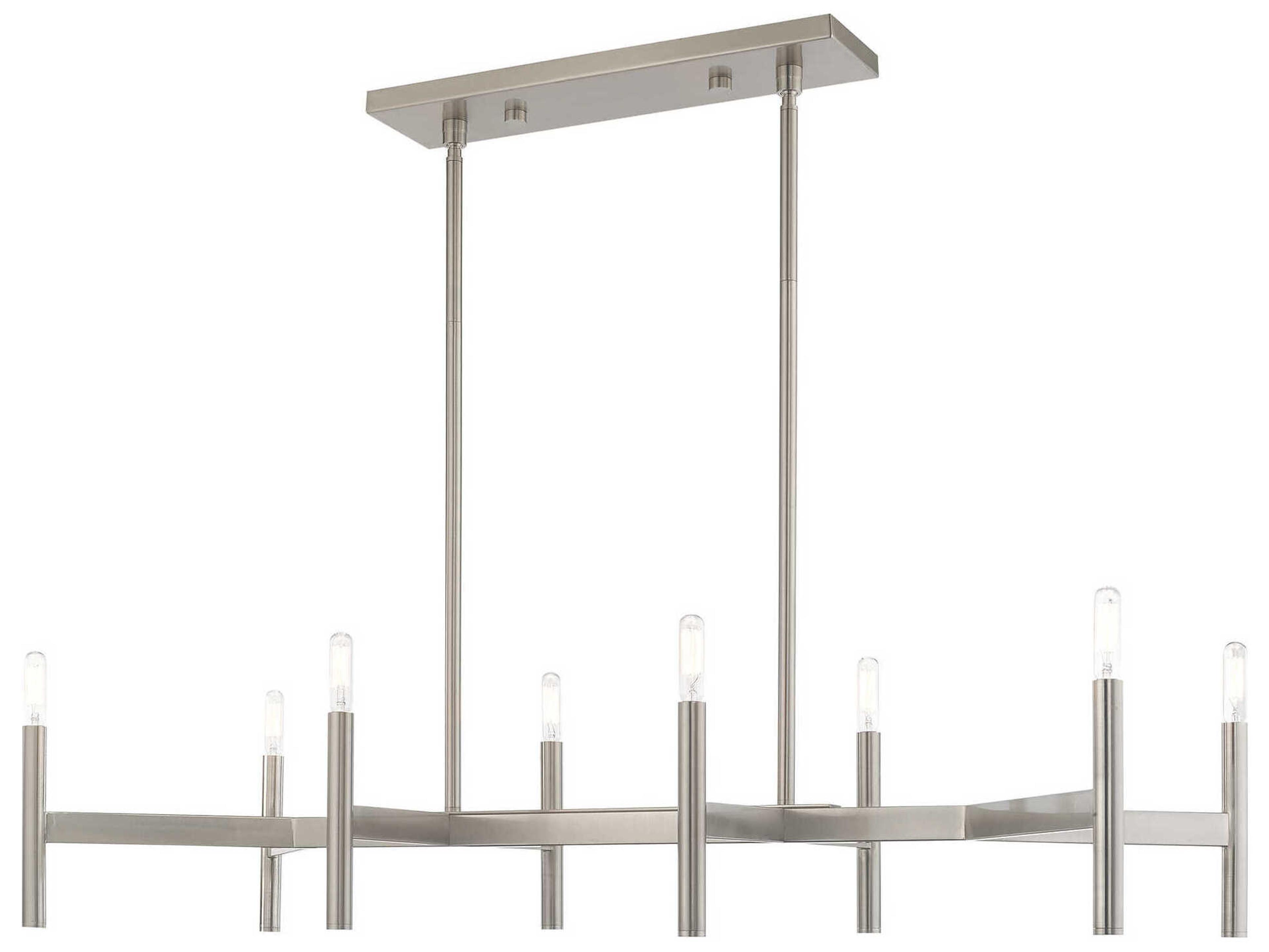 Copenhagen 8-Light Brushed Nickel Linear Island Pendant