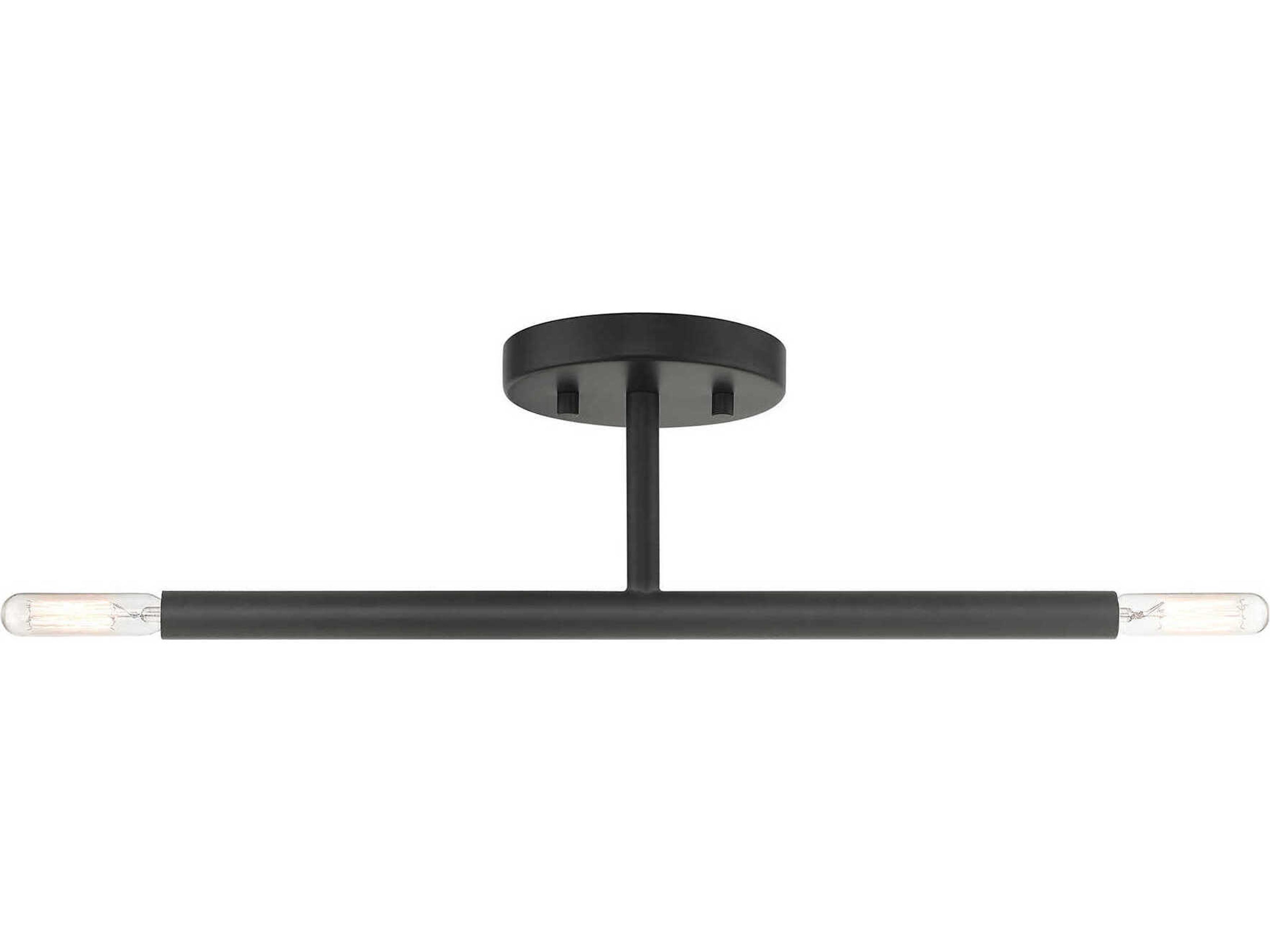 Copenhagen 2-Light Black Semi Flush Mount