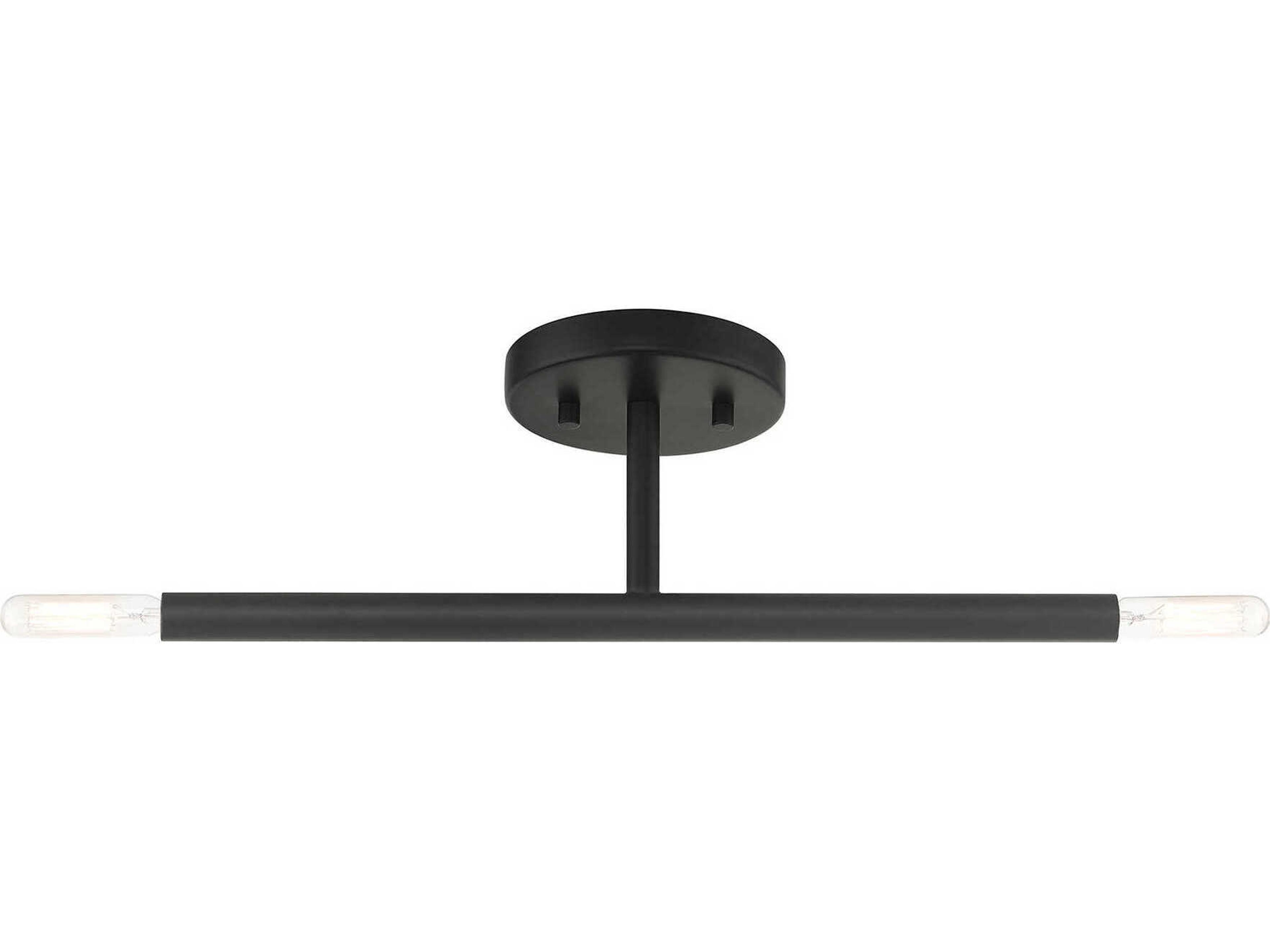 Livex Lighting Copenhagen 2-Light Black Semi Flush Mount