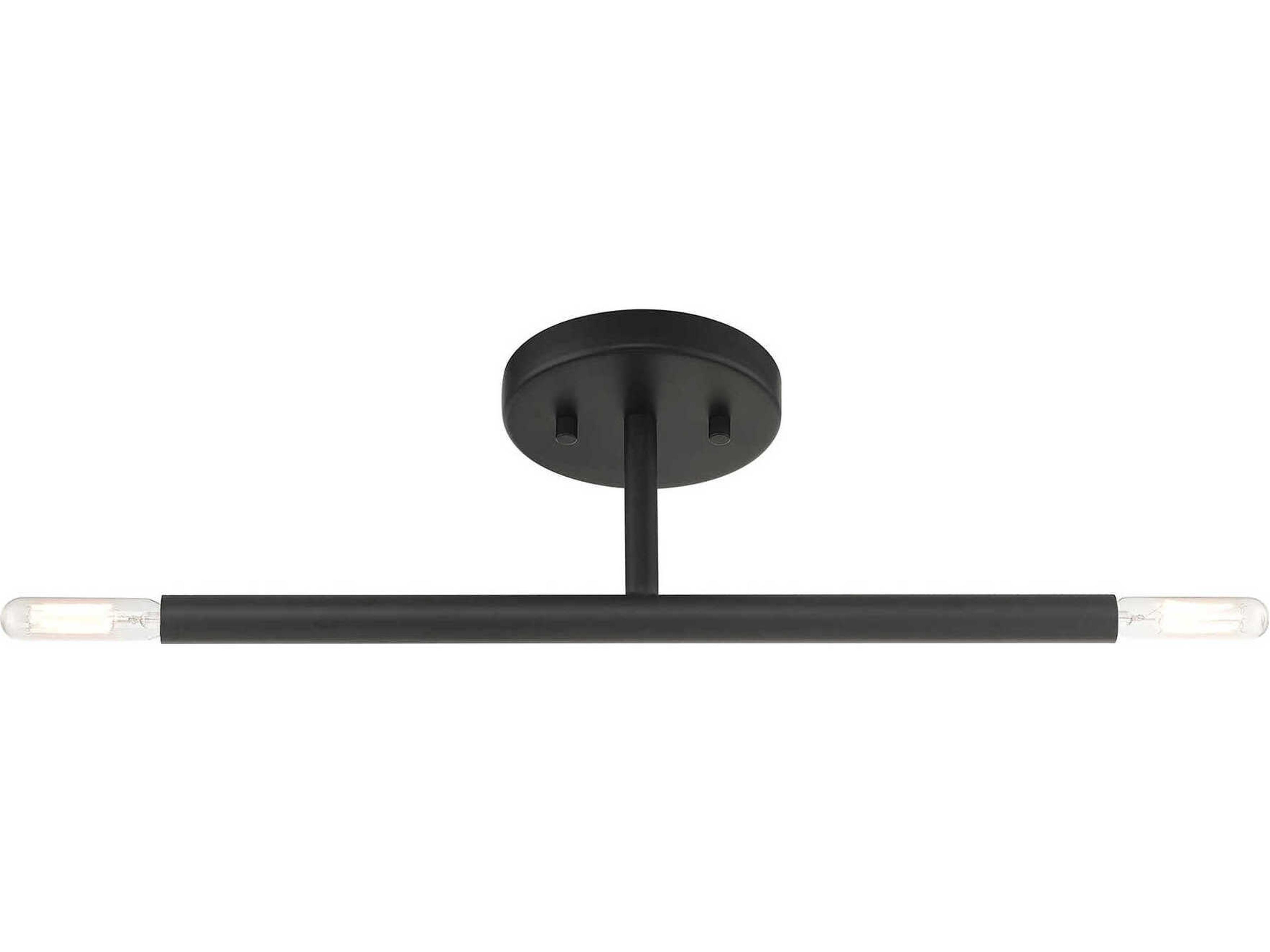 Livex Lighting Copenhagen 2-Light Black Semi Flush Mount