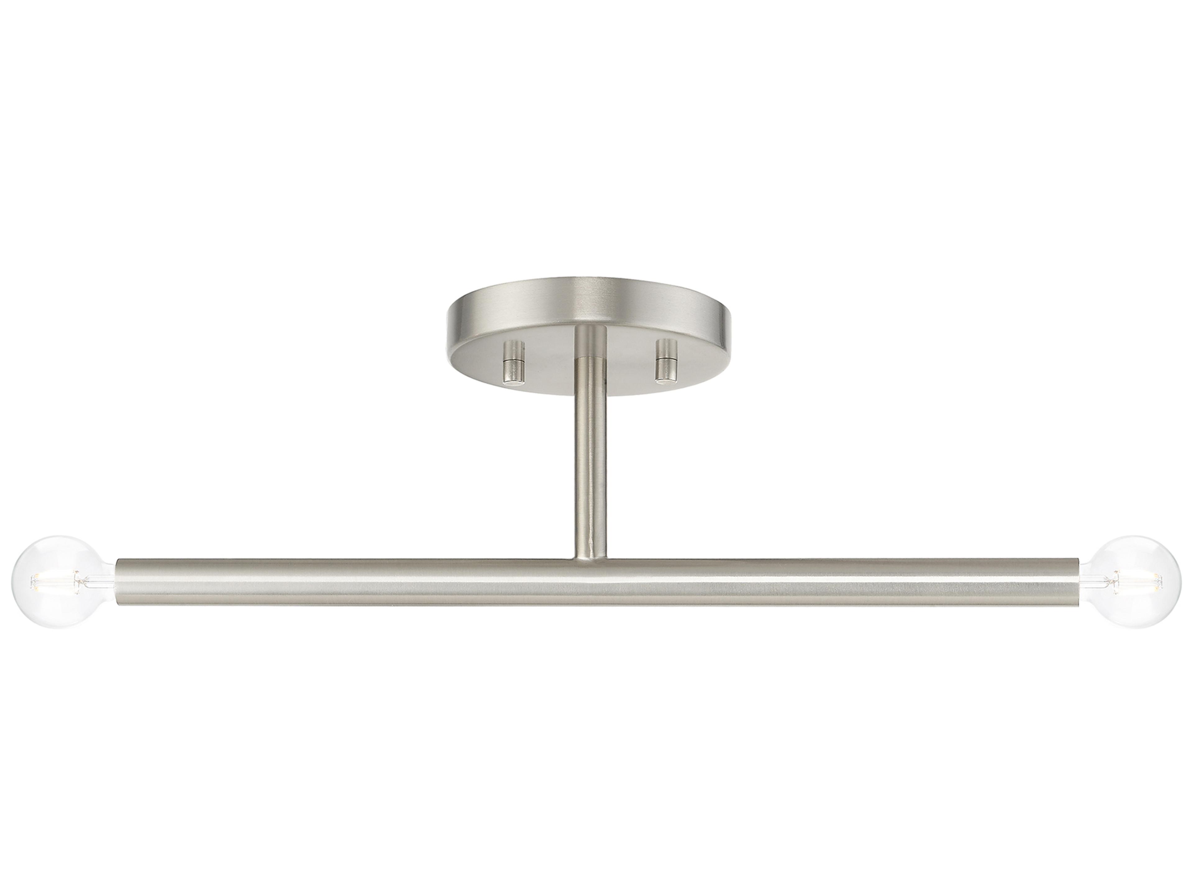 Copenhagen 2-Light Brushed Nickel Semi Flush Mount
