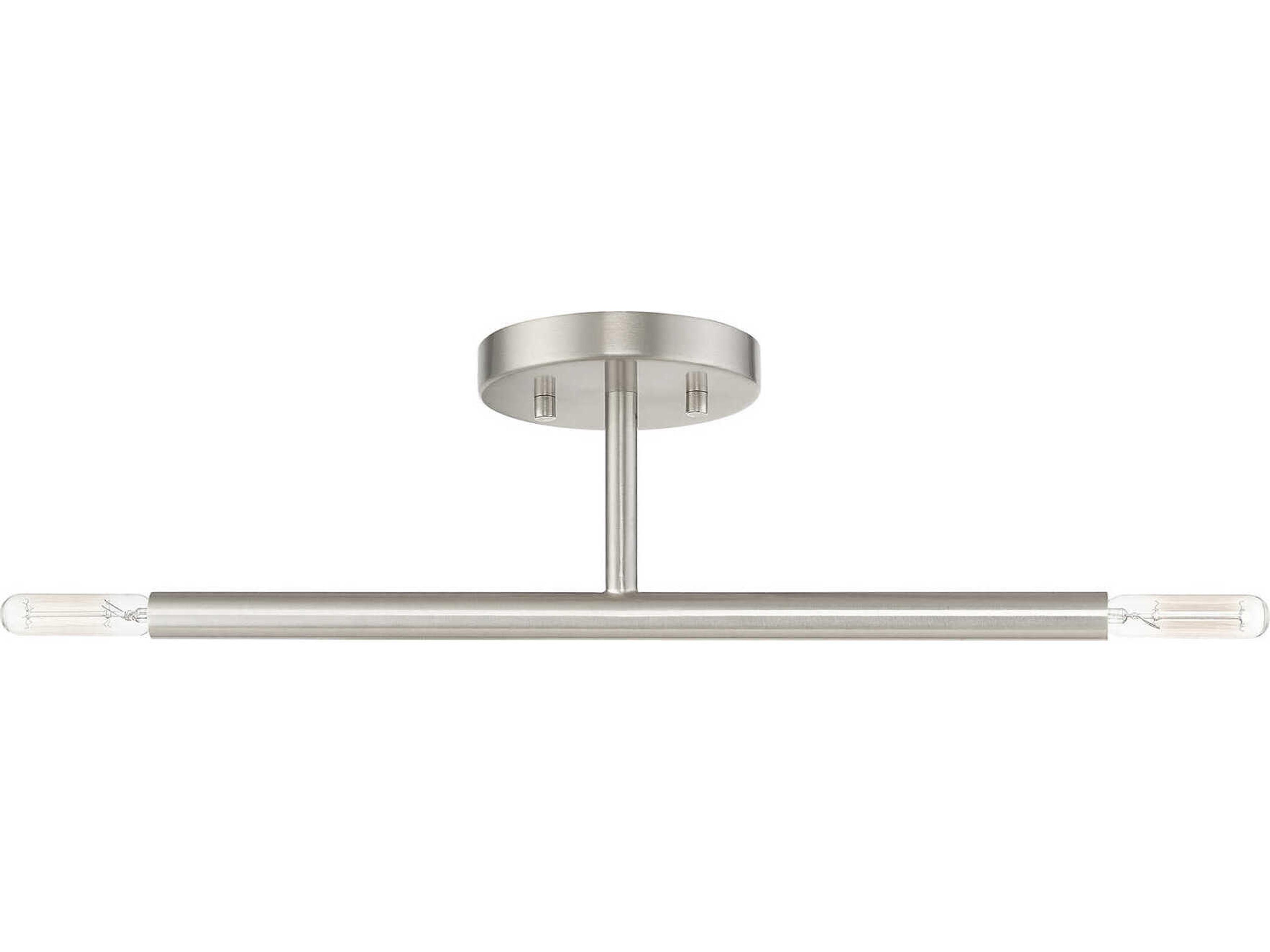 Livex Lighting Copenhagen 2-Light Brushed Nickel Semi Flush Mount