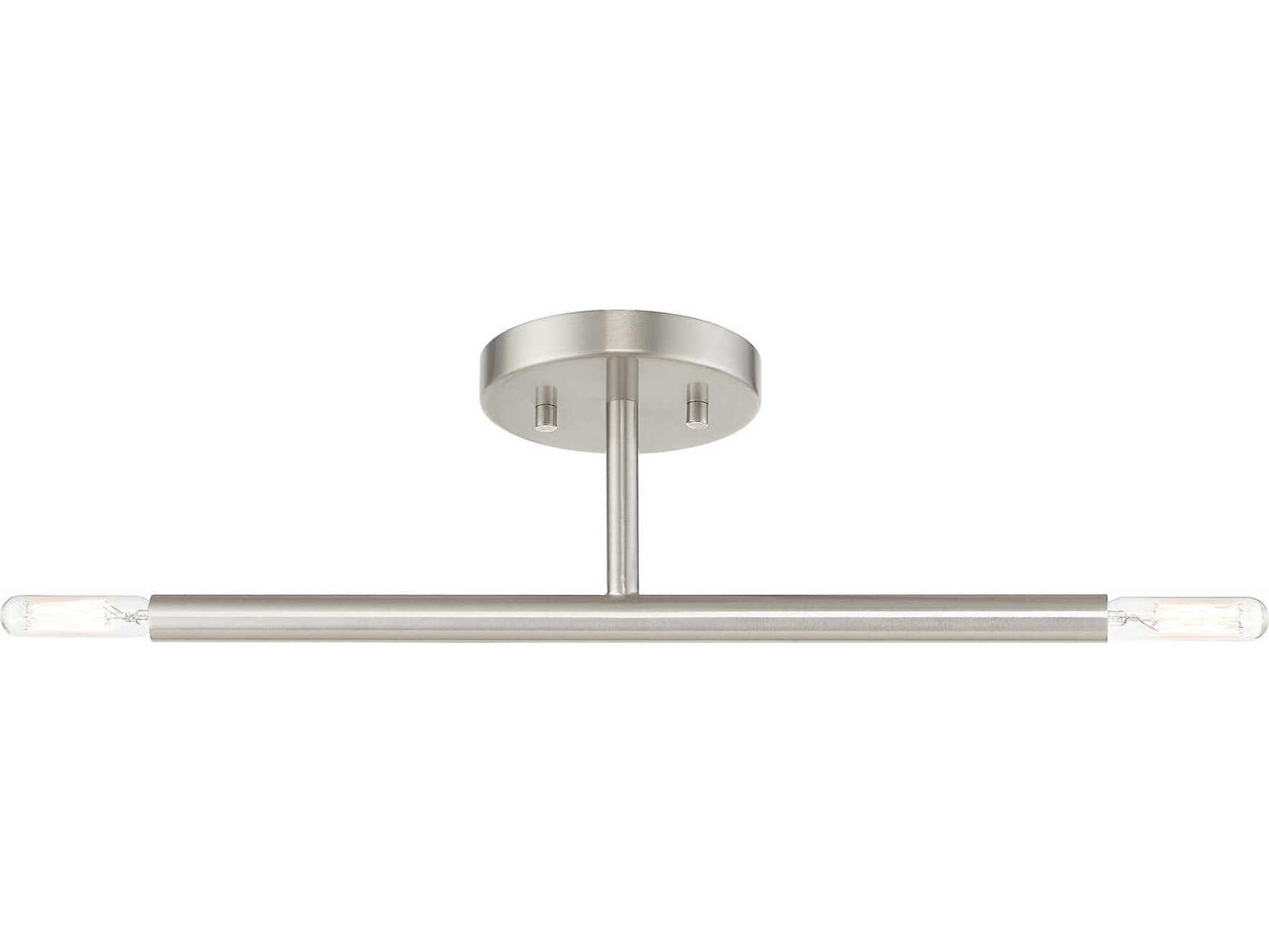 Livex Lighting Copenhagen 2-Light Brushed Nickel Semi Flush Mount