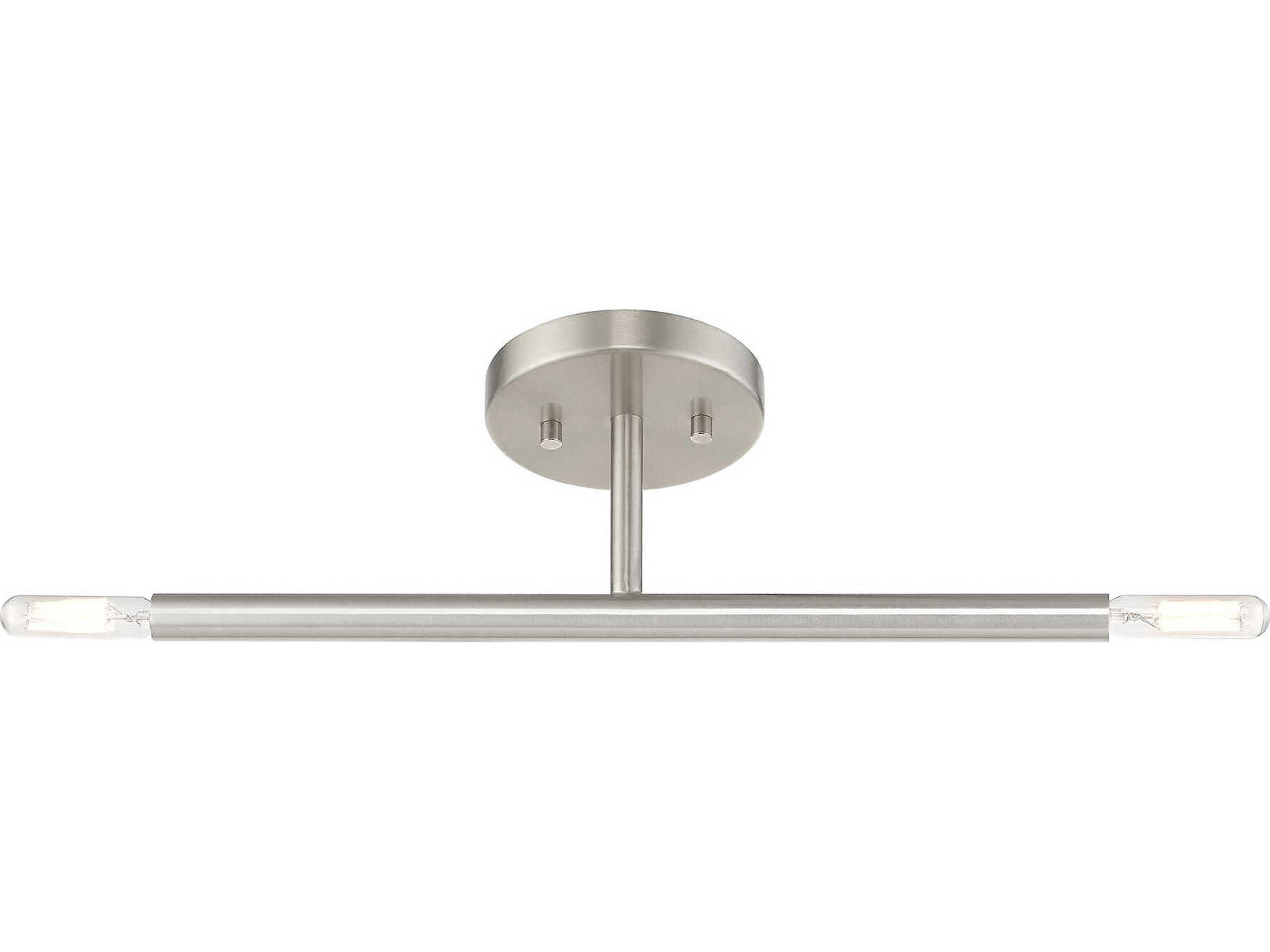 Livex Lighting Copenhagen 2-Light Brushed Nickel Semi Flush Mount