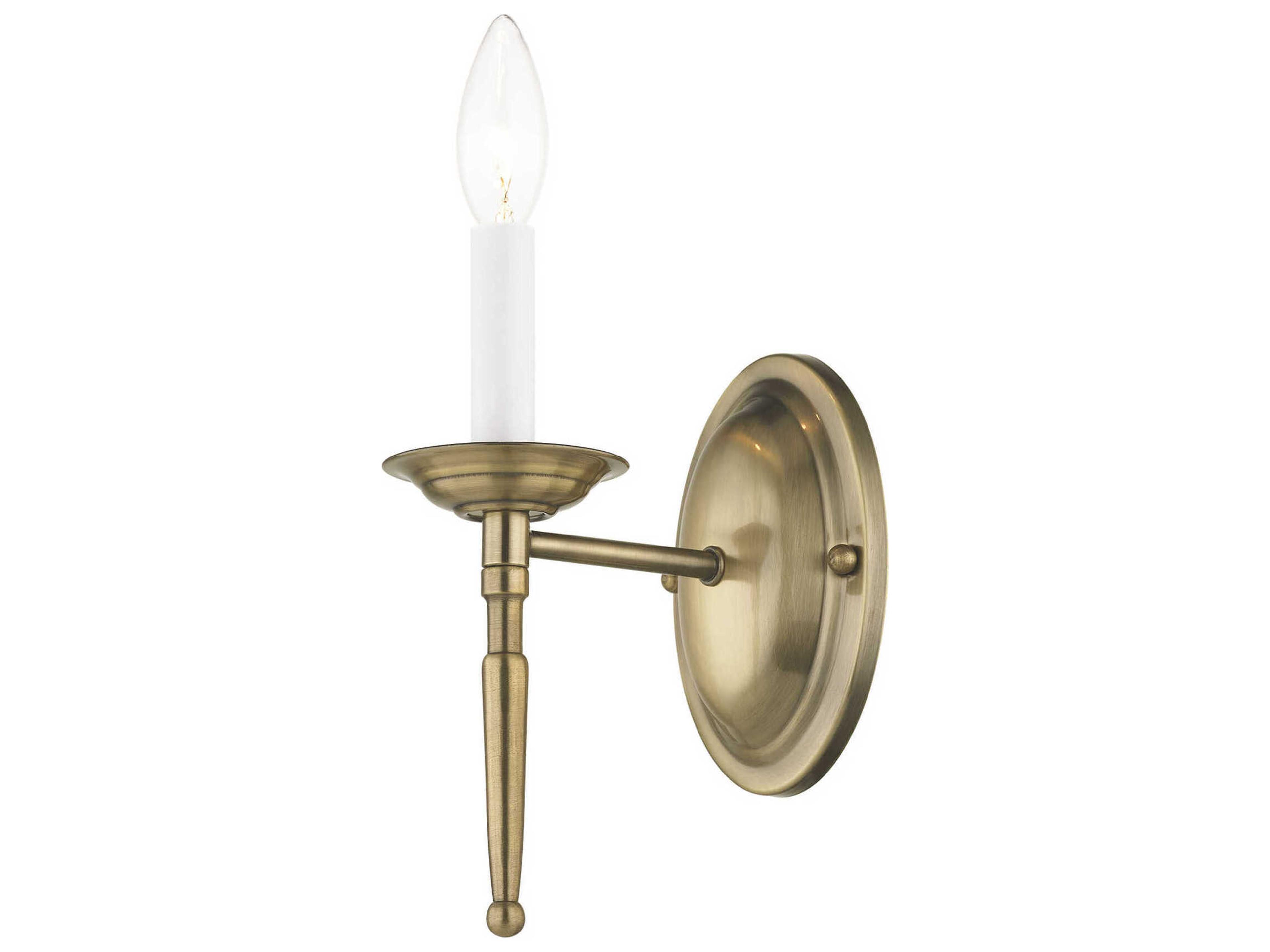 Livex Lighting Williamsburgh 1-Light Antique Brass Wall Sconce