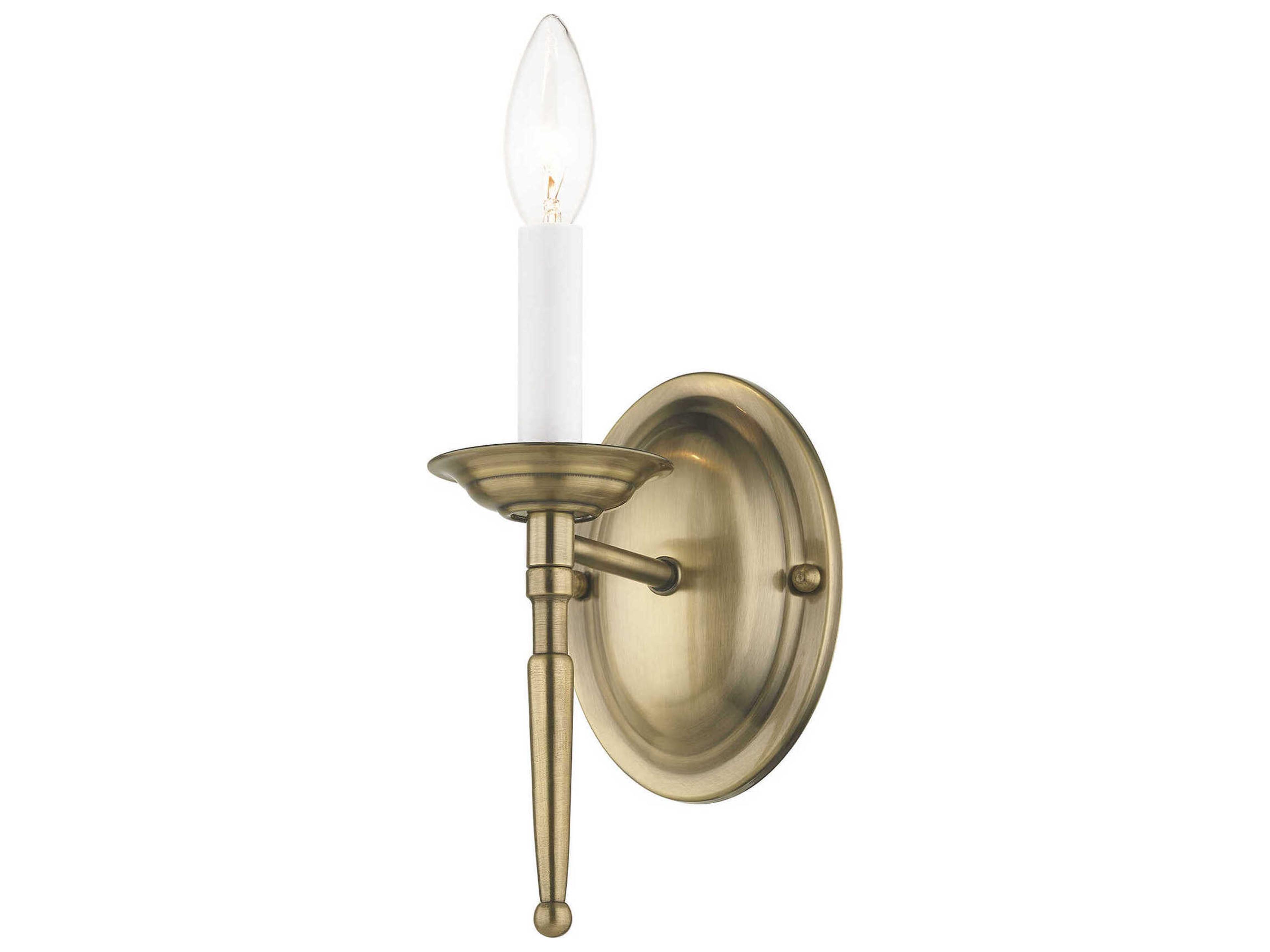 Livex Lighting Williamsburgh 1-Light Antique Brass Wall Sconce