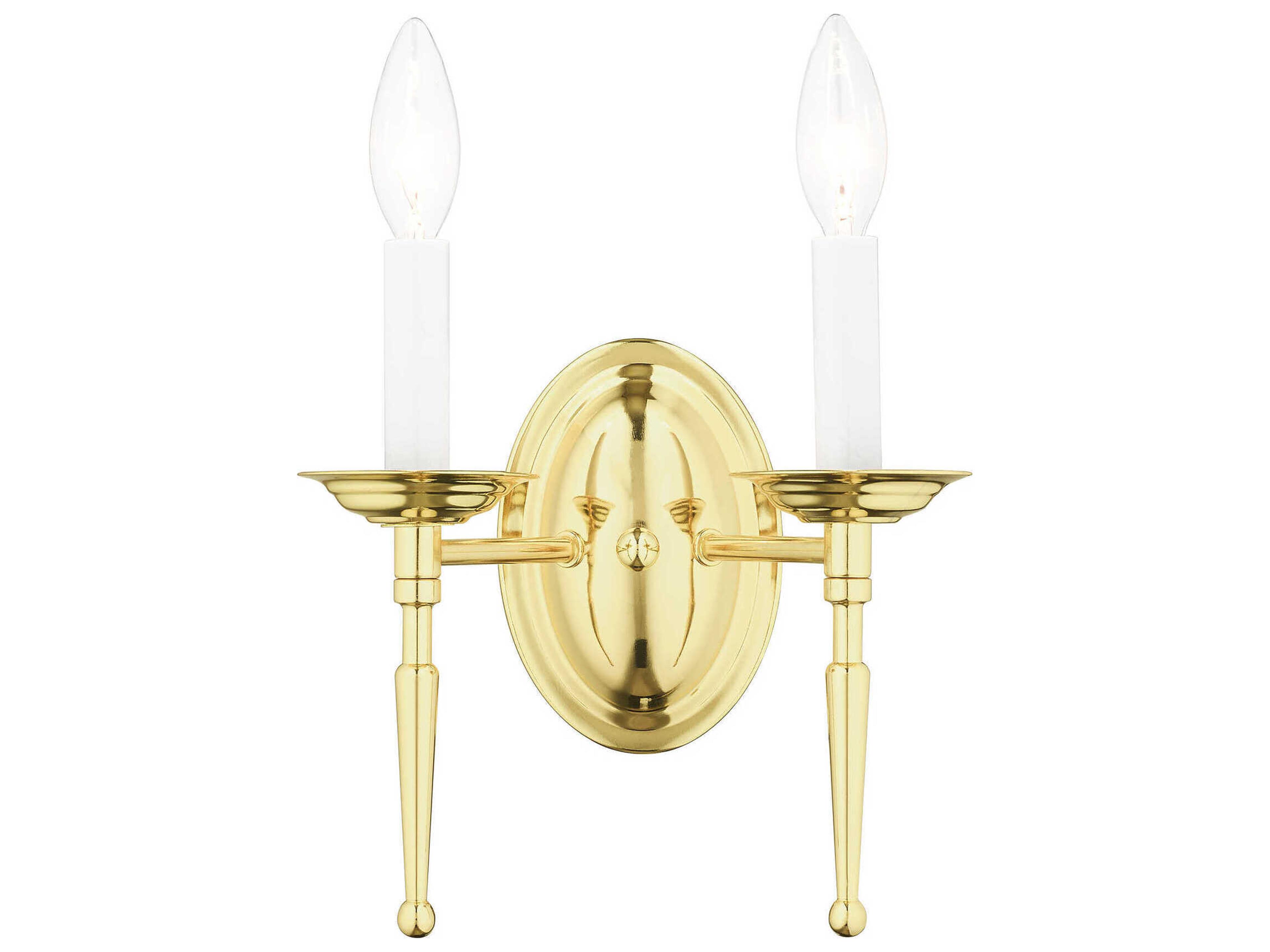 Williamsburgh 2-Light Polished Brass Wall Sconce